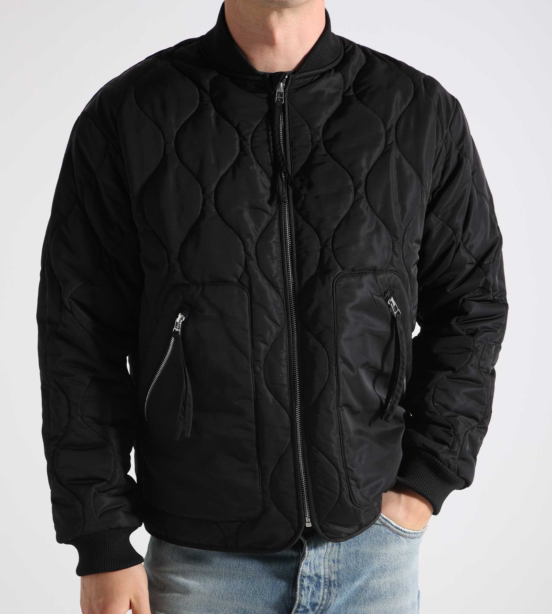 New Amsterdam Surf Association Quilted Padded Jacket Black