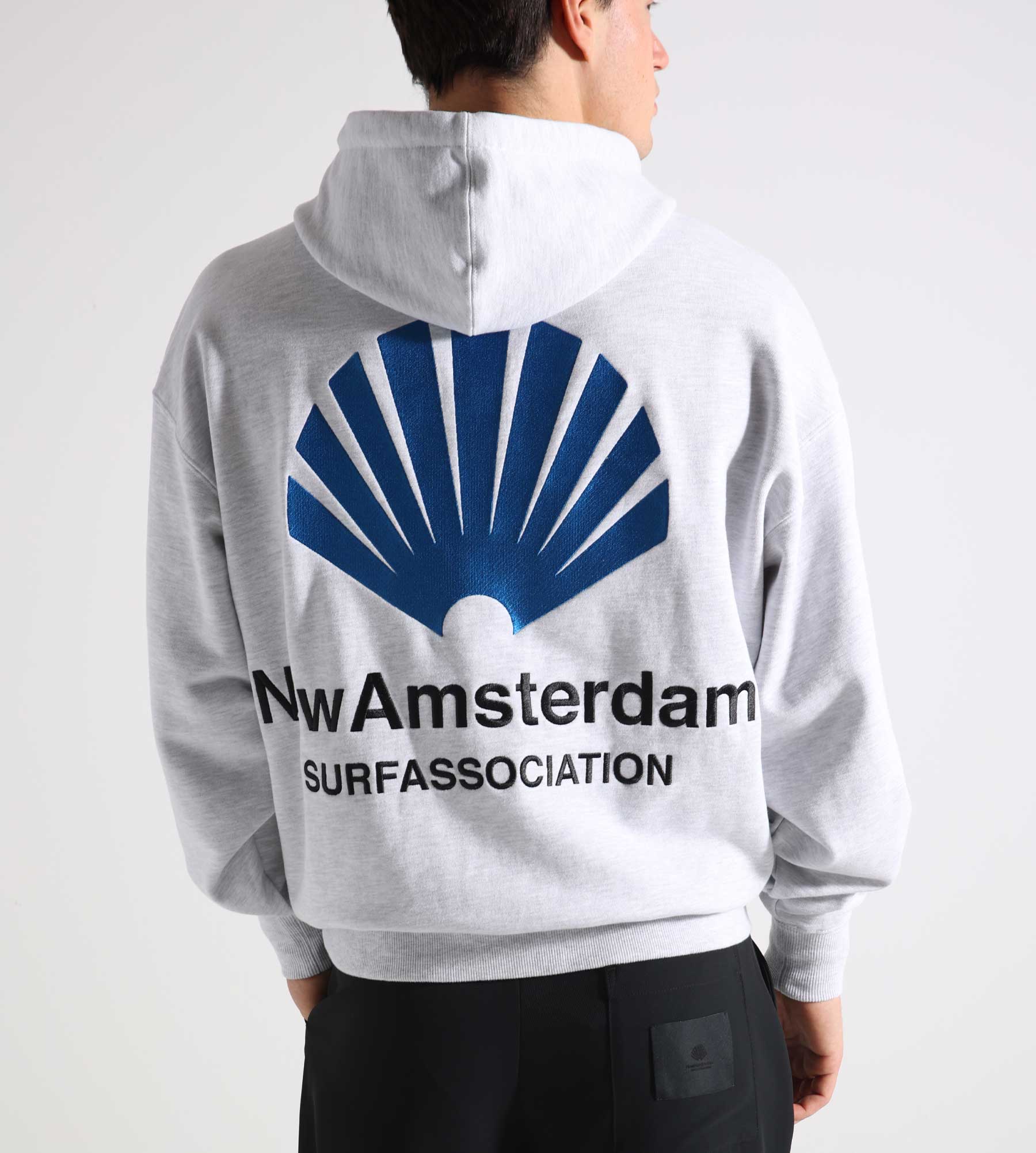 New Amsterdam Surf Association Logo Hoodie Grey Melange