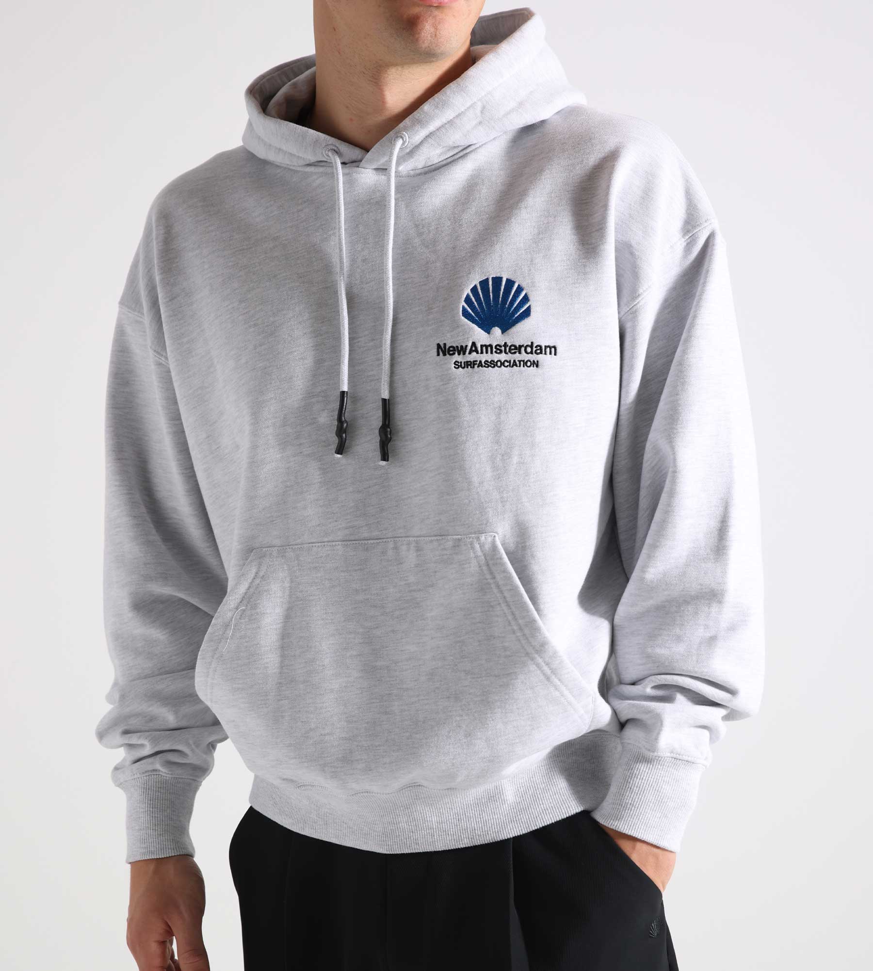 New Amsterdam Surf Association Logo Hoodie Grey Melange