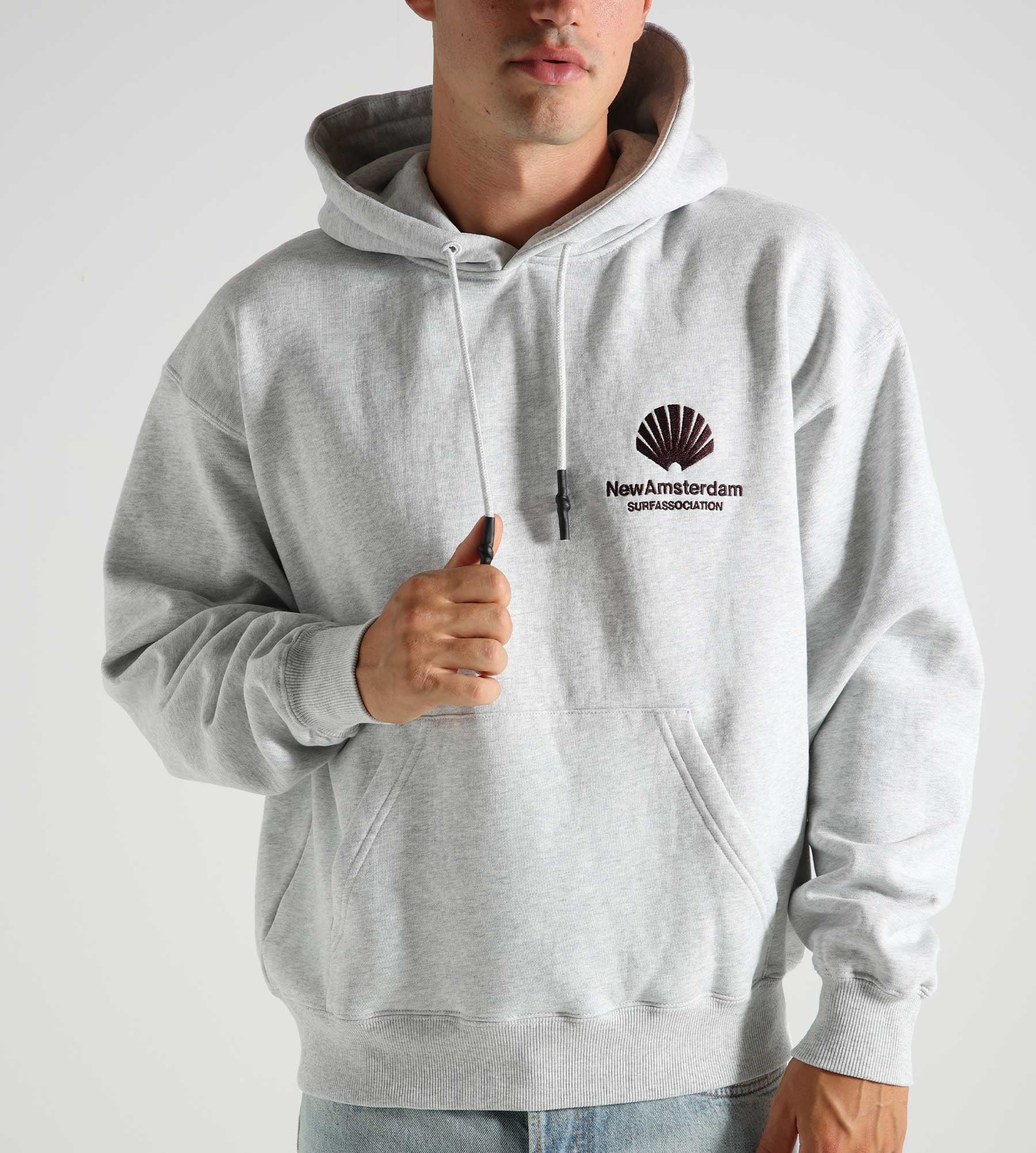 New Amsterdam Surf Association Logo Hoodie Ash Vineyard Wine