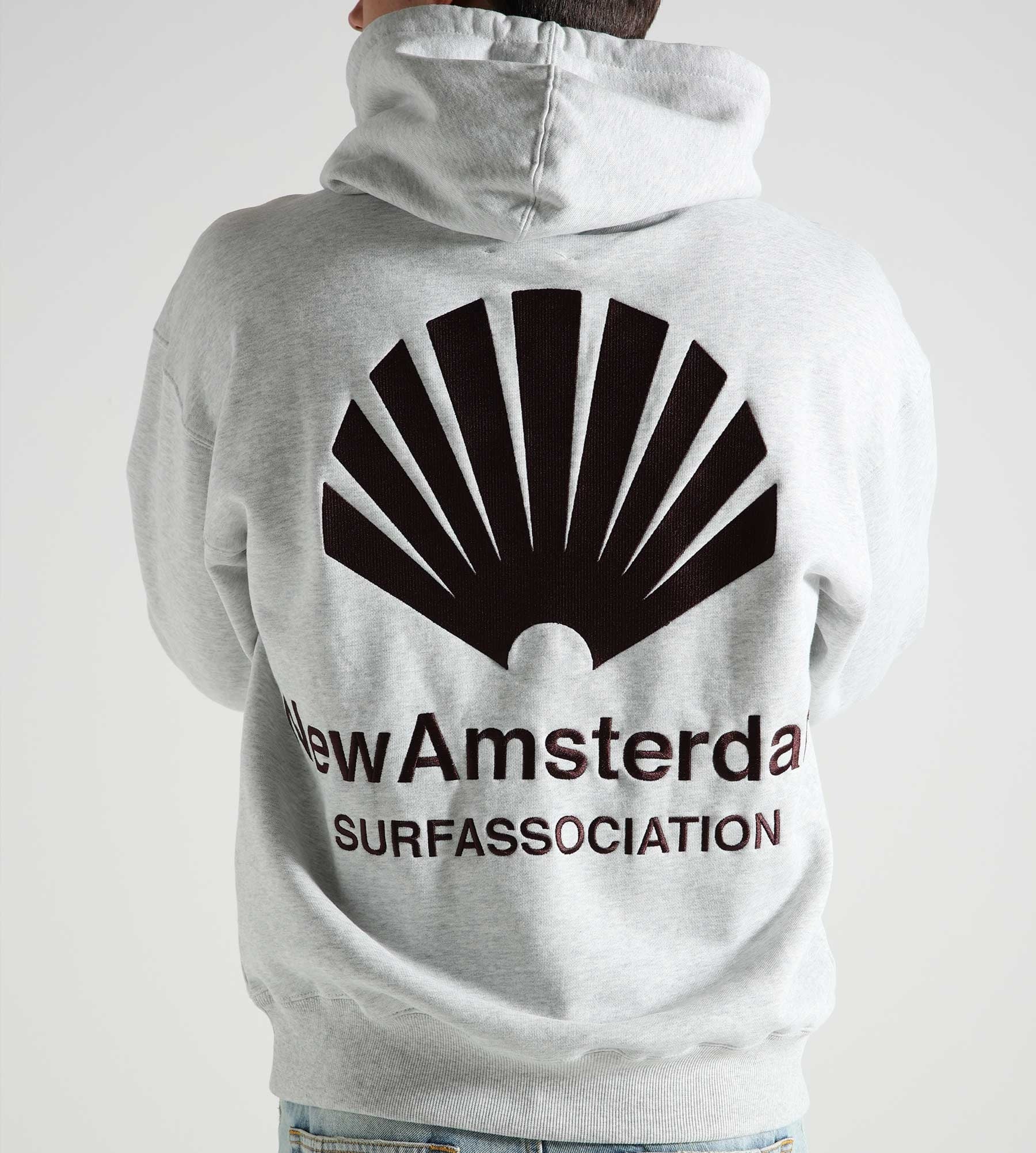 New Amsterdam Surf Association Logo Hoodie Ash Vineyard Wine