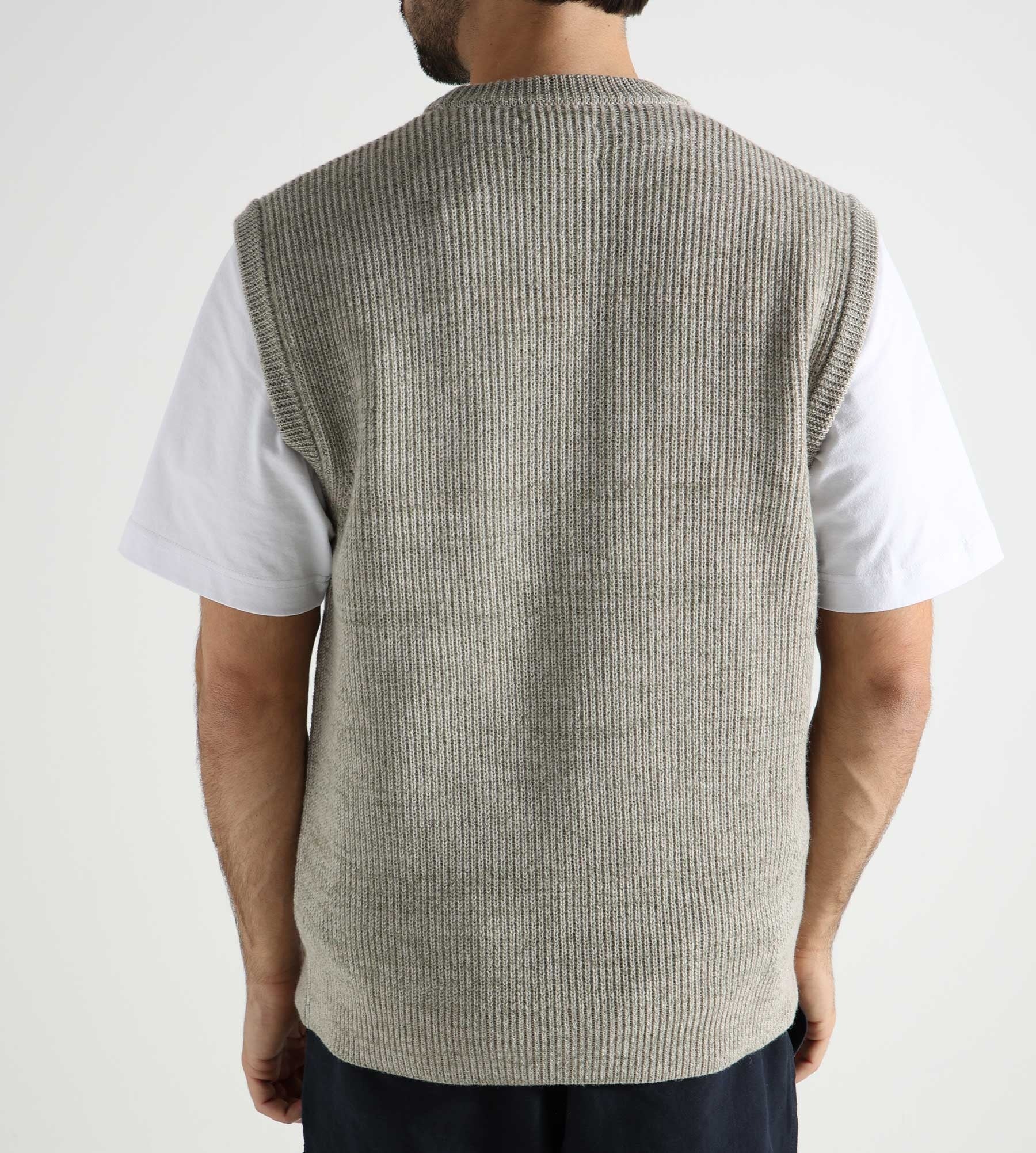 Norse Projects Manfred Wool Cotton Rib Vest Sediment Green