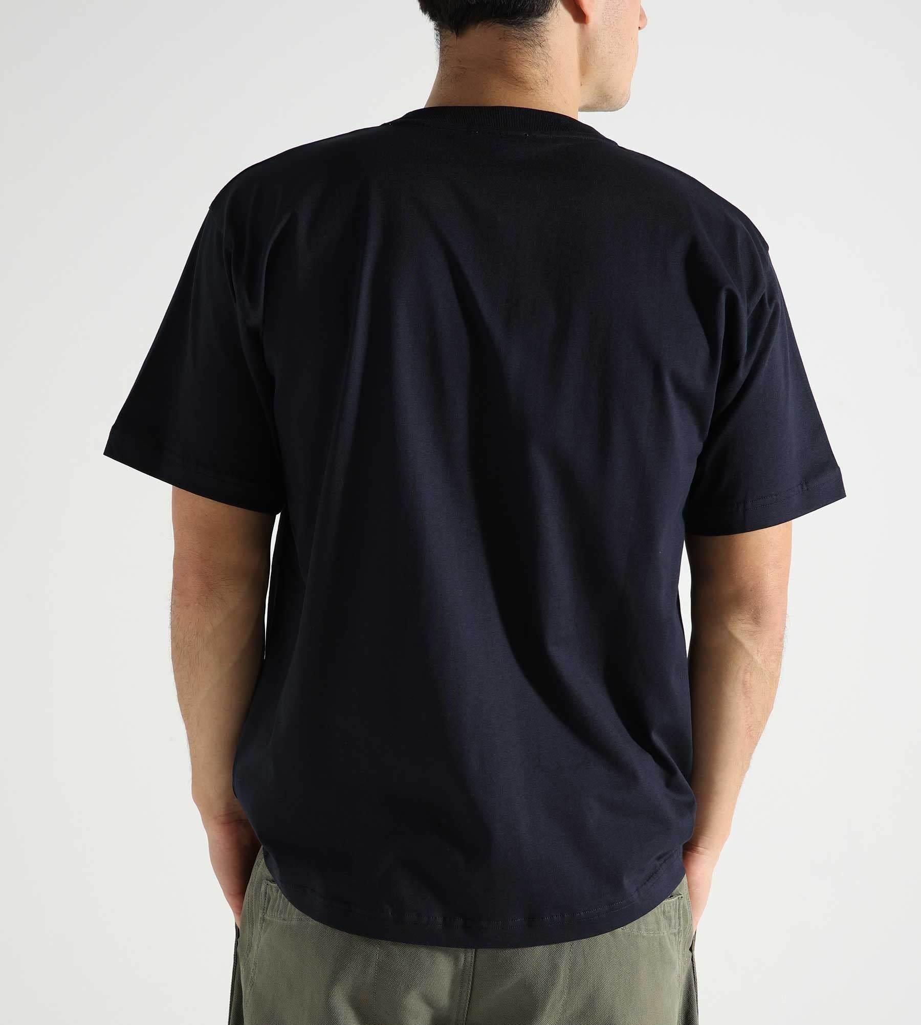 Norse Projects Simon Loose Organic Brush Bevel Logo T-Shirt Dark Navy