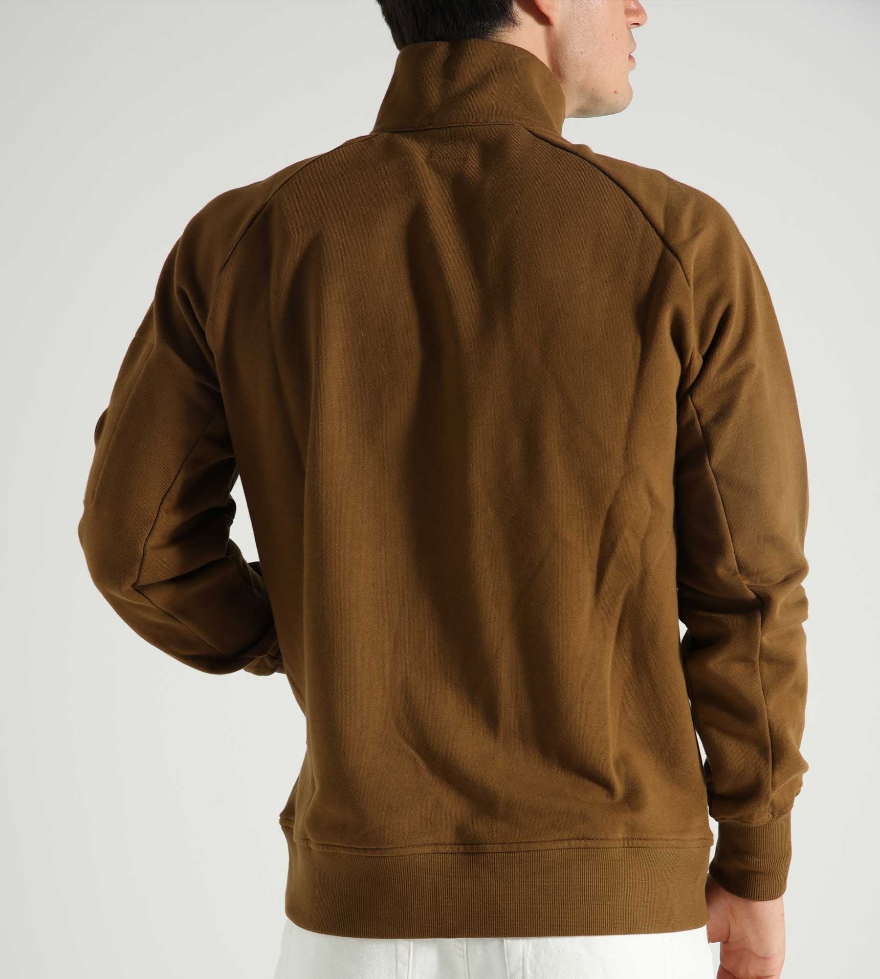 C.P. Company Diagonal Raised Fleece Half Zipped Sweatshirt Toffee