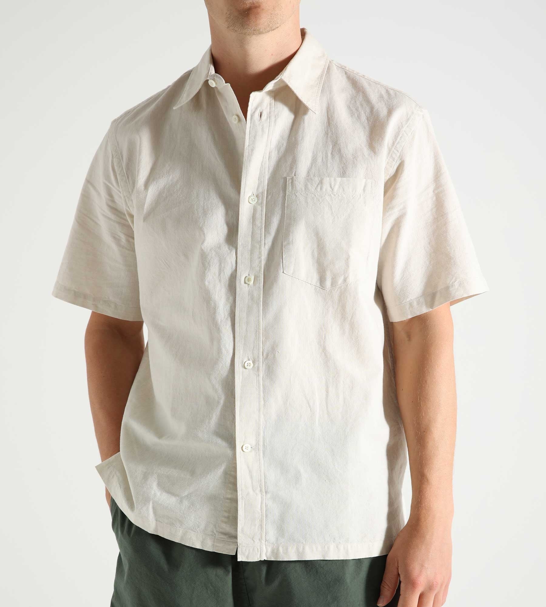 Norse Projects Ivan Relaxed Cotton Linen SS Shirt Ecru