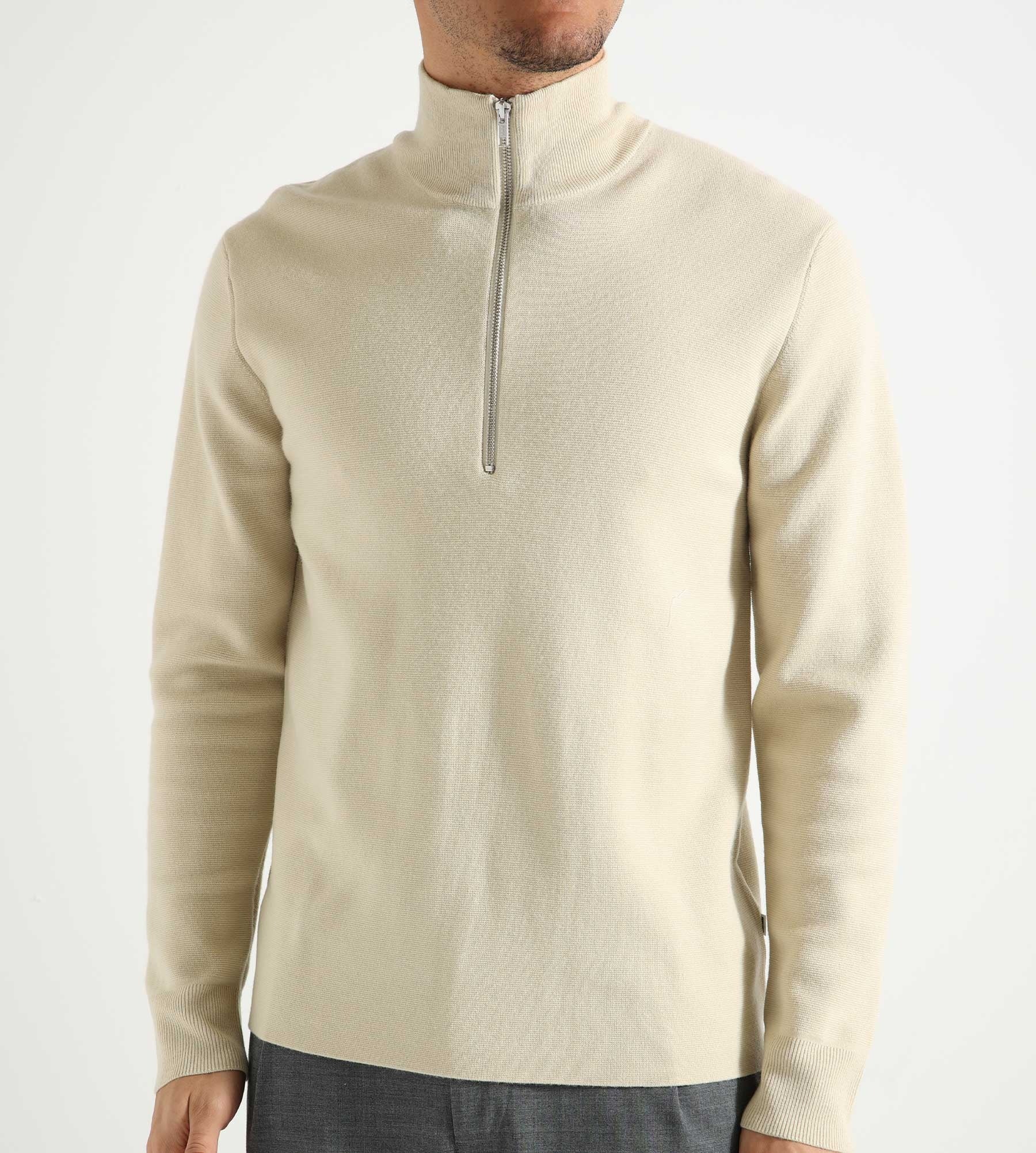 NN07 Harald Half Zip 6530 Ecru