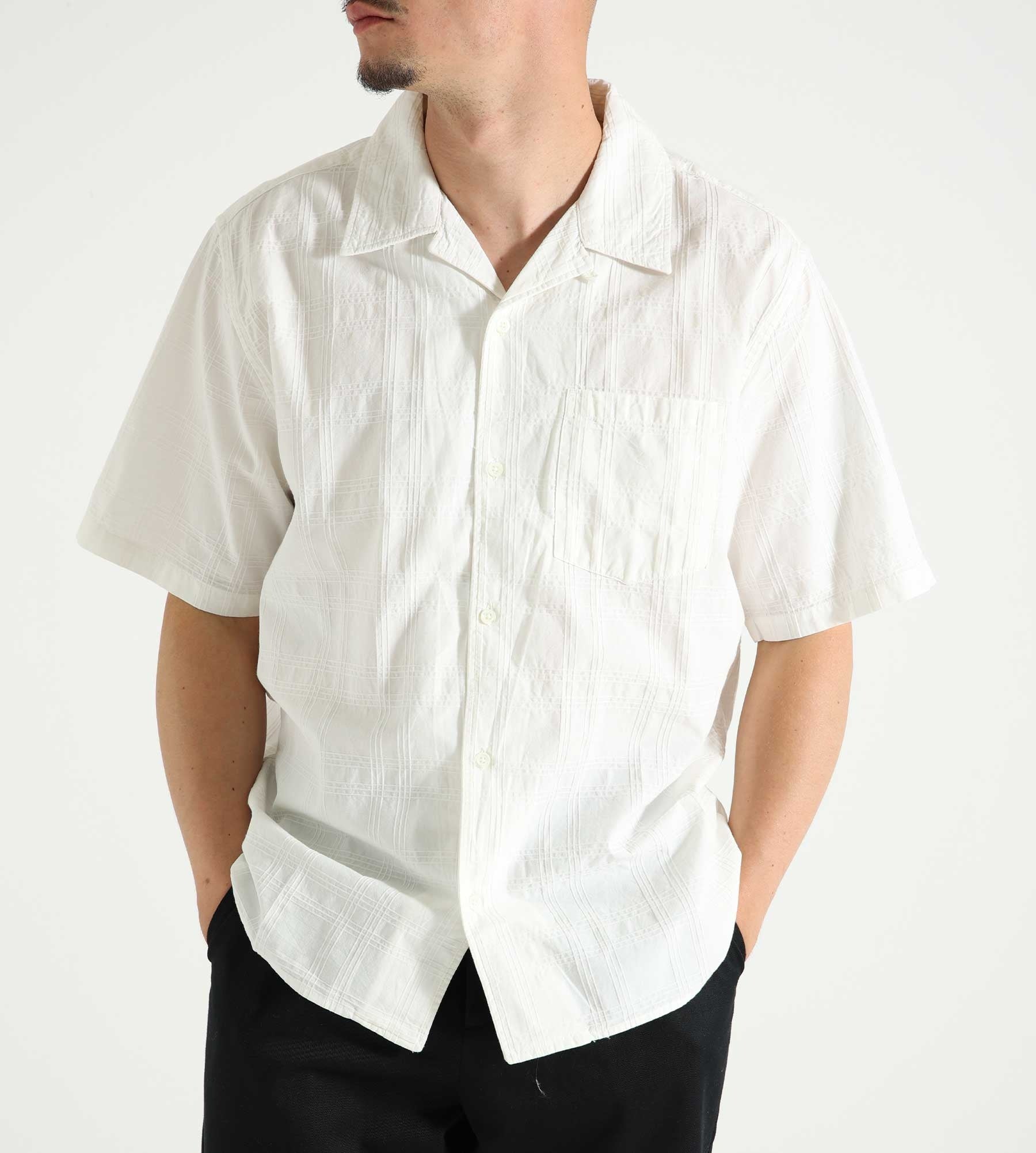 Norse Projects Carsten Relaxed Dobby Check Shirt GOTS Ecru