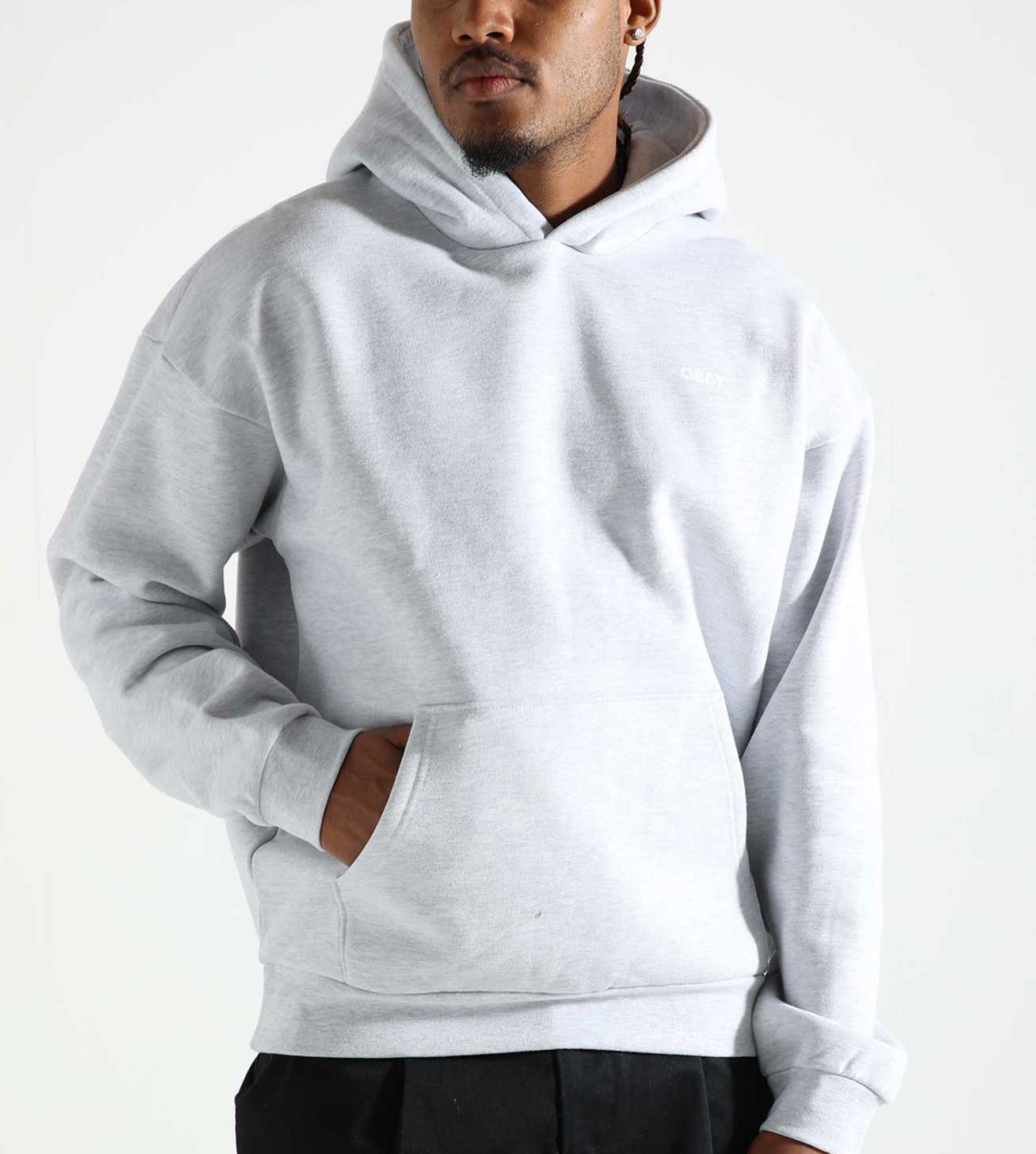 Obey Bold Star Extra Heavy Hoodie Ash Grey