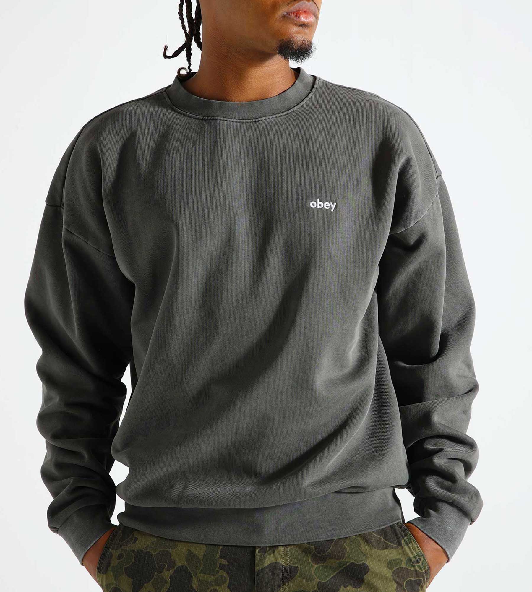 Obey Lowercase Pigment Crewneck Digital Black