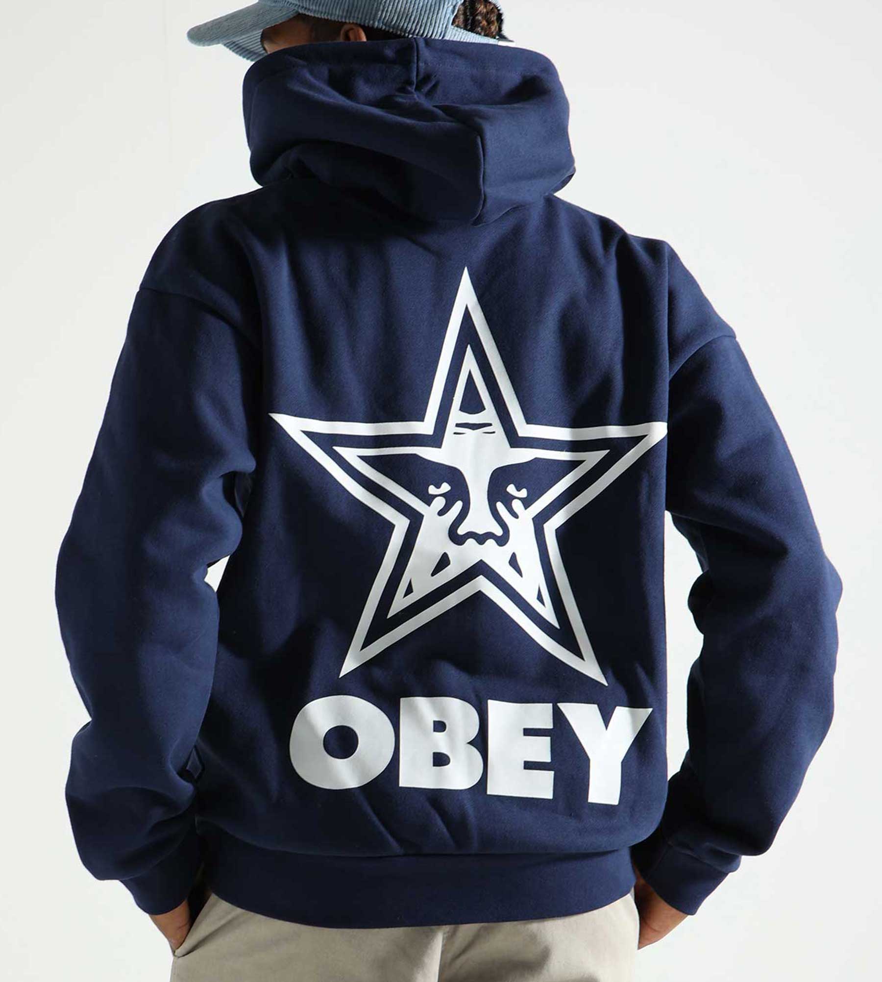 Obey Bold Star Extra Heavy Hood Academy Navy