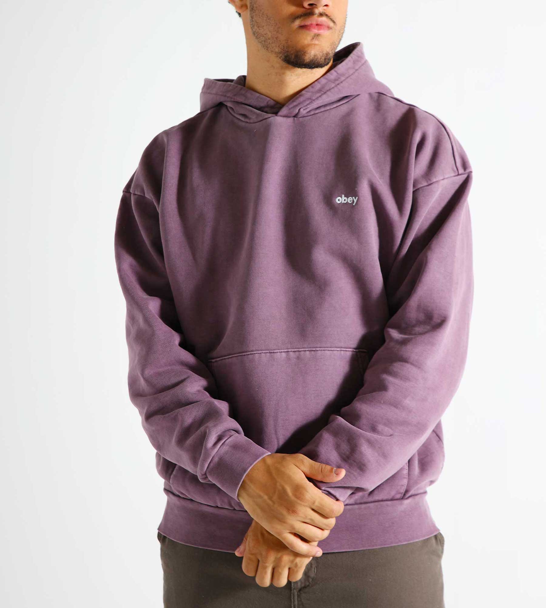 Obey Lowercase Pigment Hoodie Pigment Plum Perfect