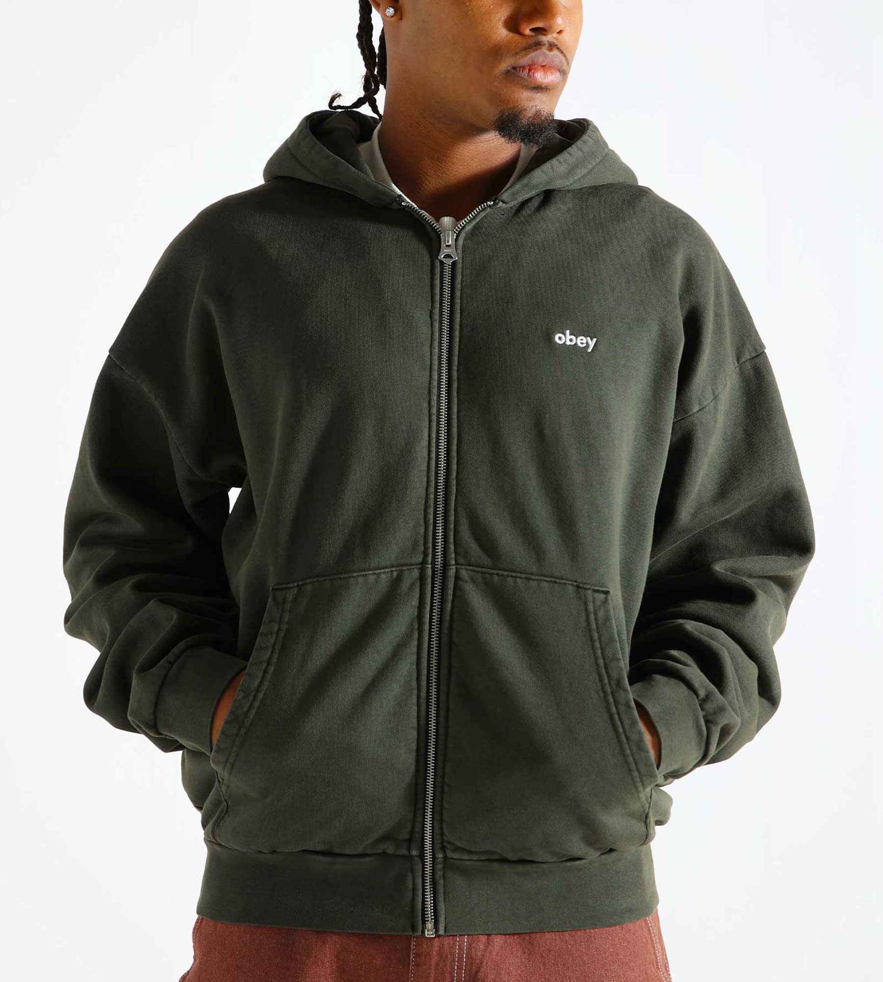 Obey Lowercase Pigment Zip Hoodie Pigment Rosin