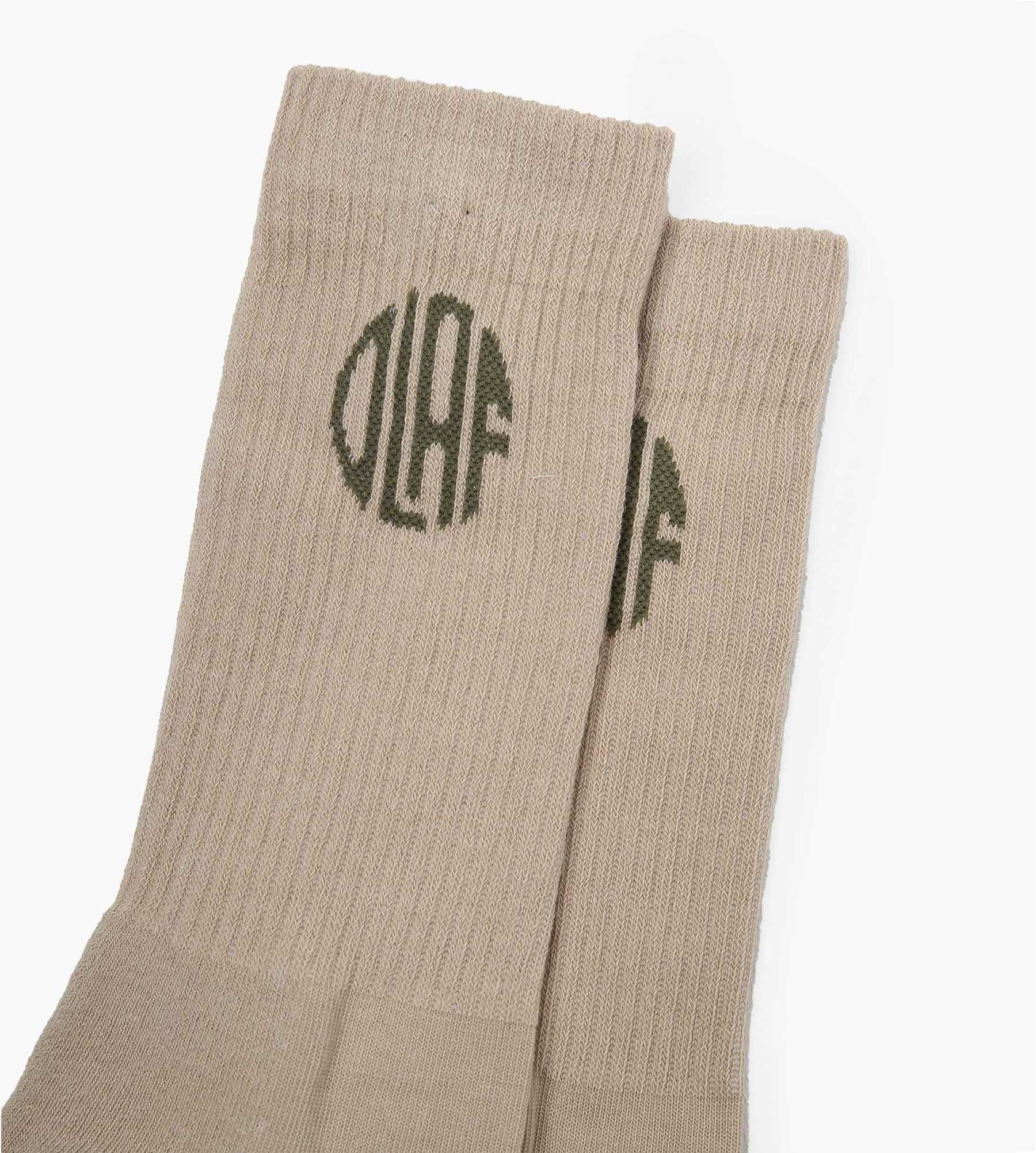 OLAF Circle Logo Sock Light Khaki