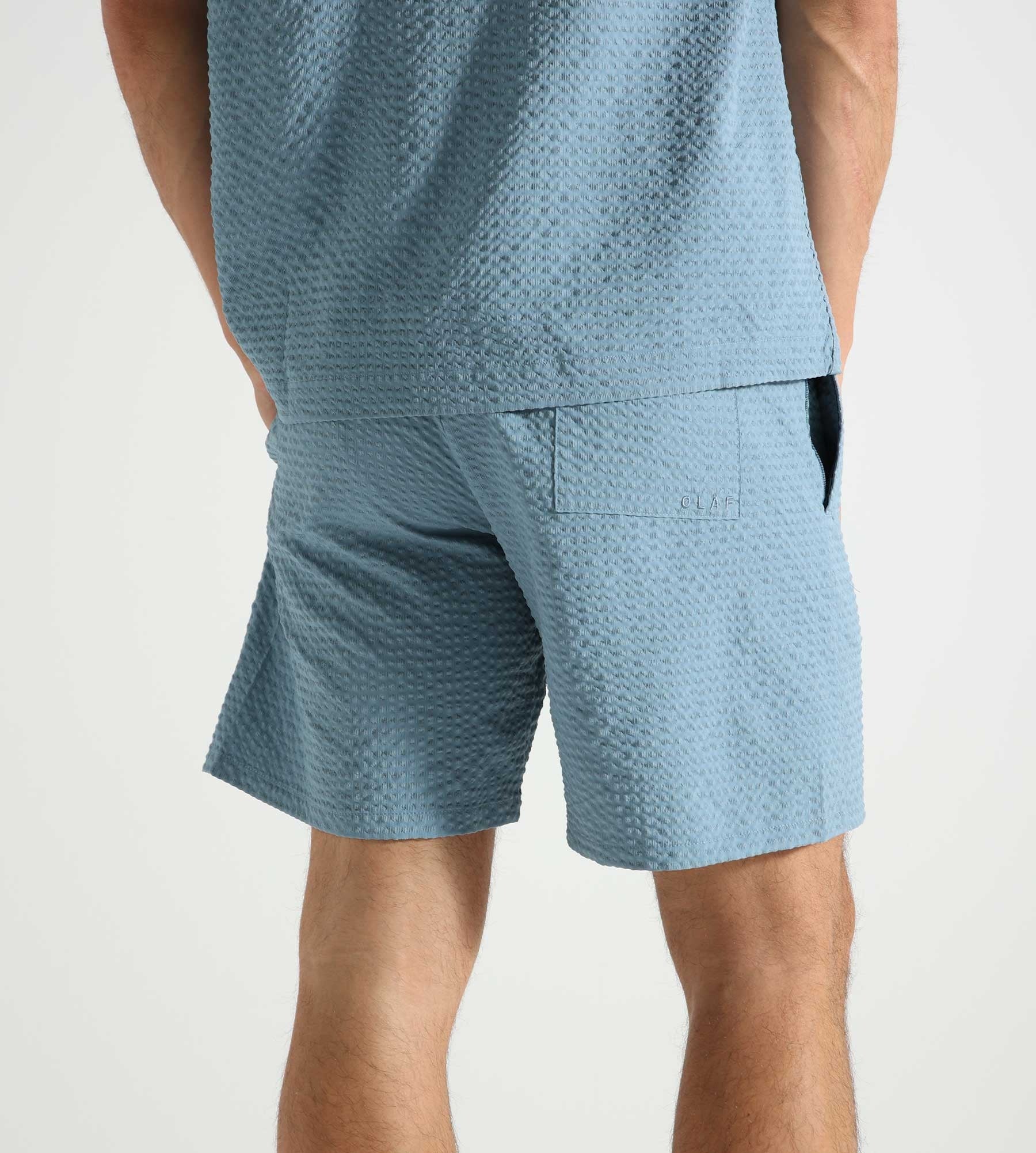 OLAF Seersucker Shorts Storm Blue