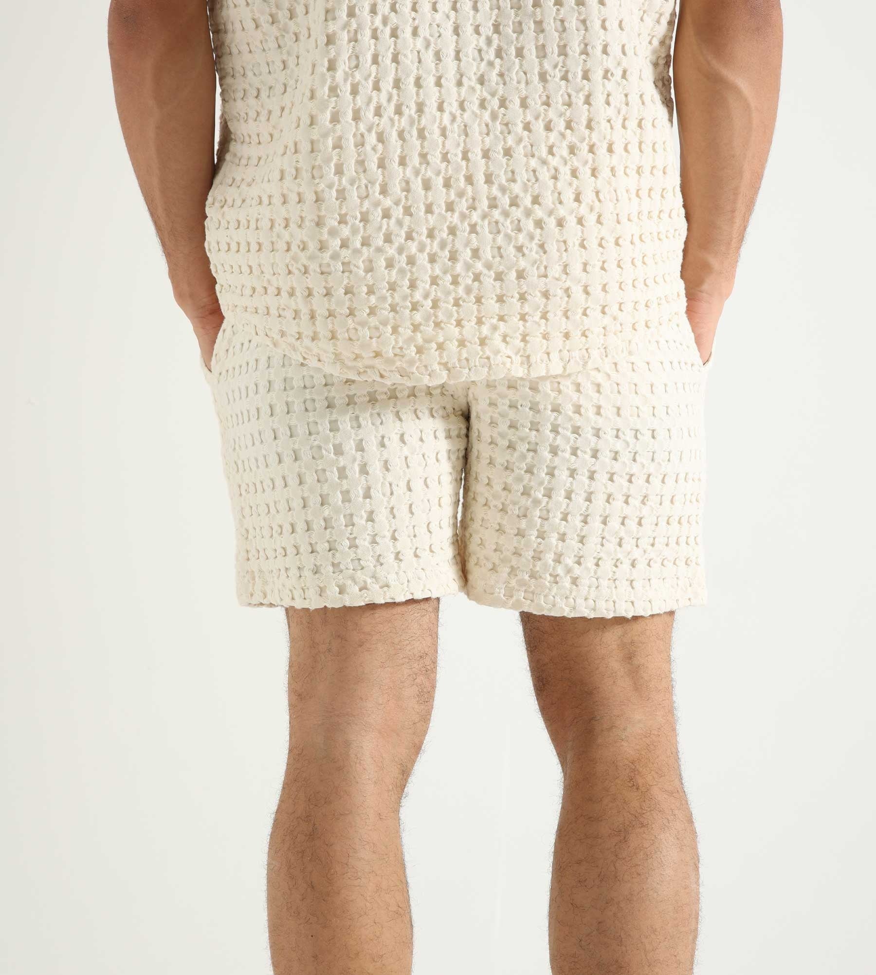 OAS Ecru Porto Waffle Shorts