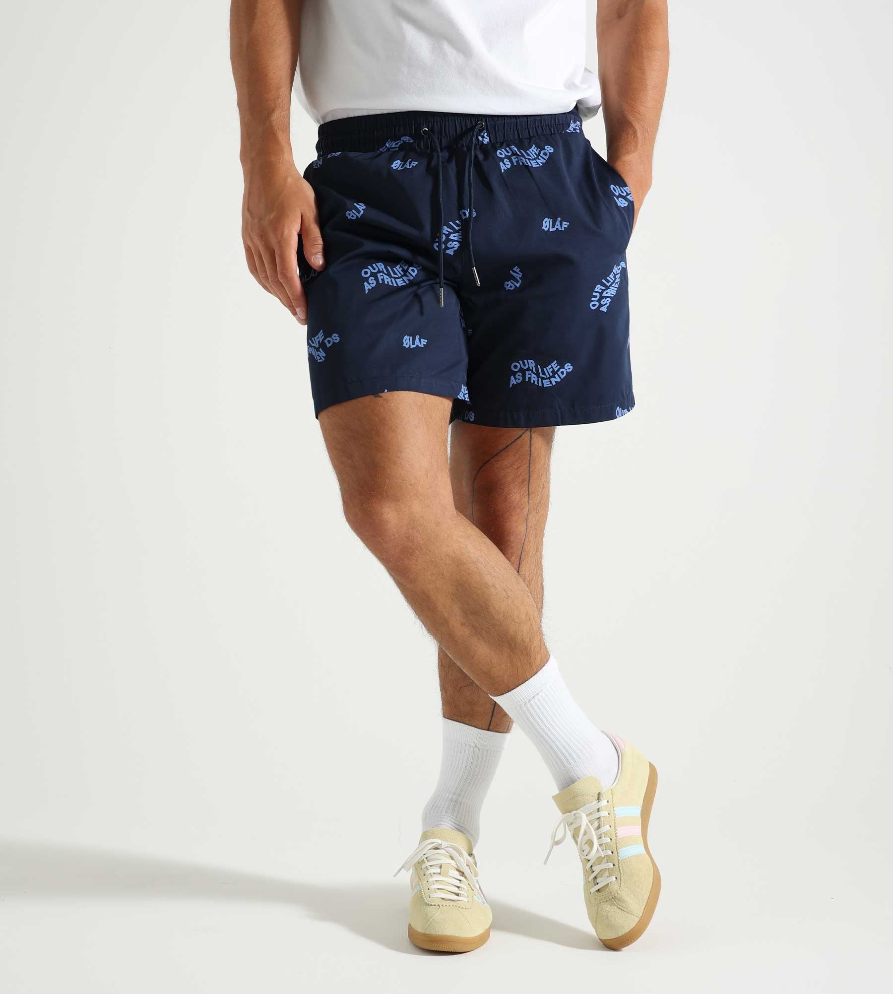 OLAF Swim Shorts Wavy Aop Navy