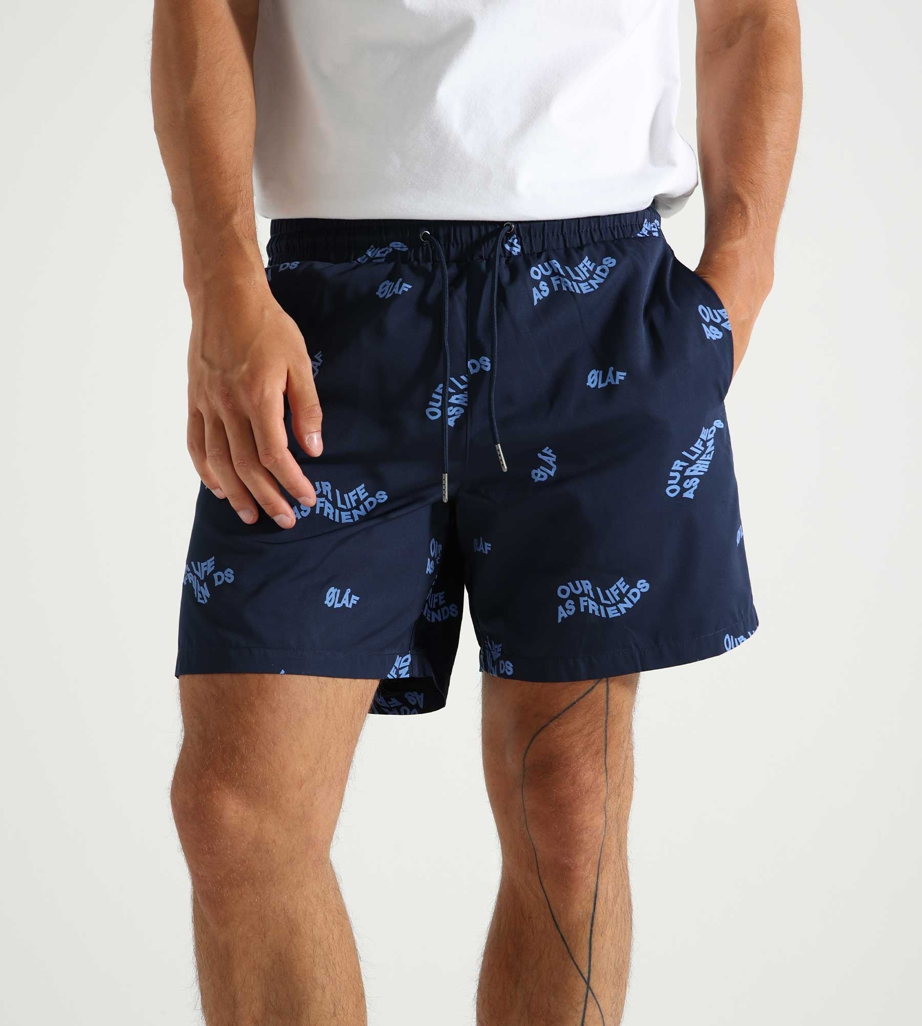 OLAF Swim Shorts Wavy Aop Navy