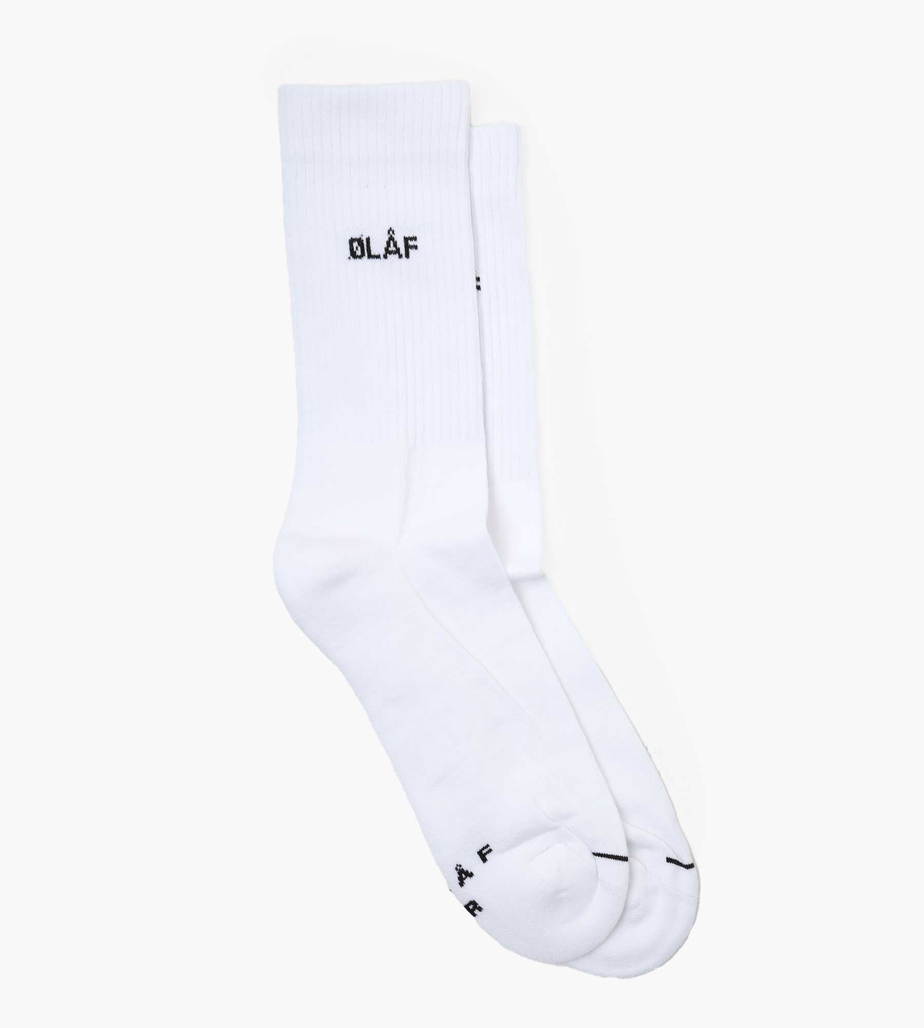 OLAF Mini Logo Socks White Black