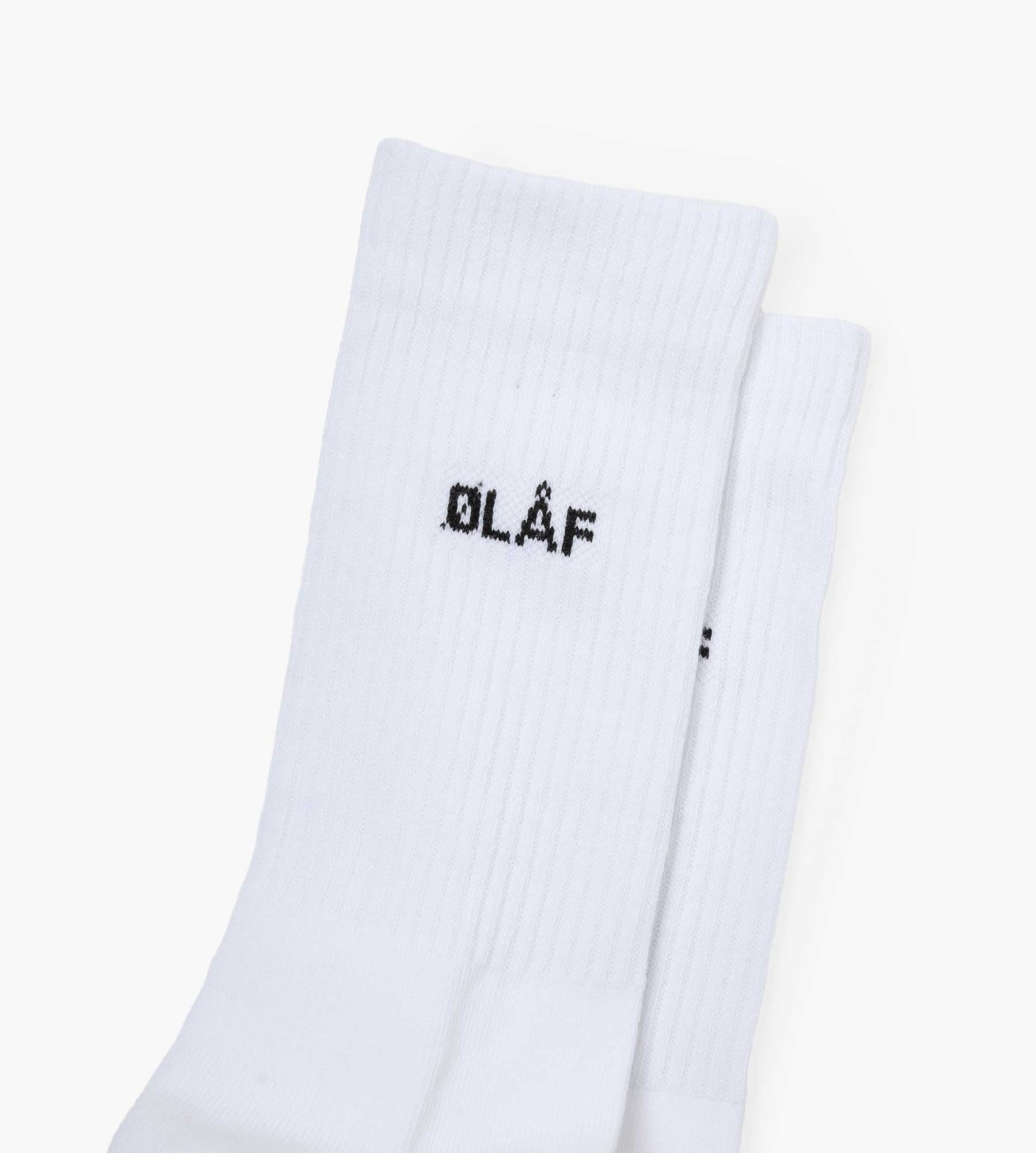 OLAF Mini Logo Socks White Black