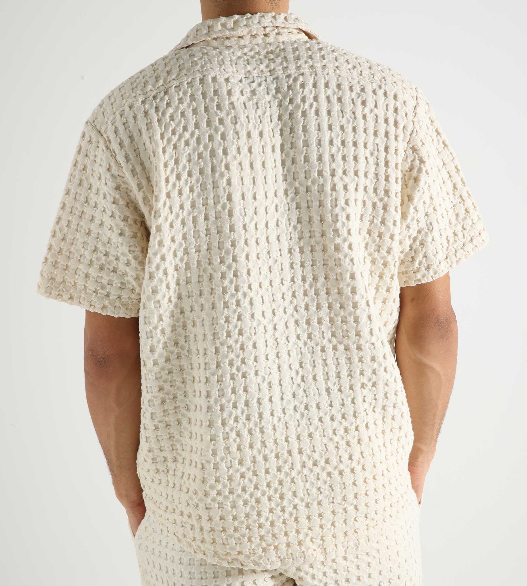 OAS Ecru Cuba Waffle Shirt