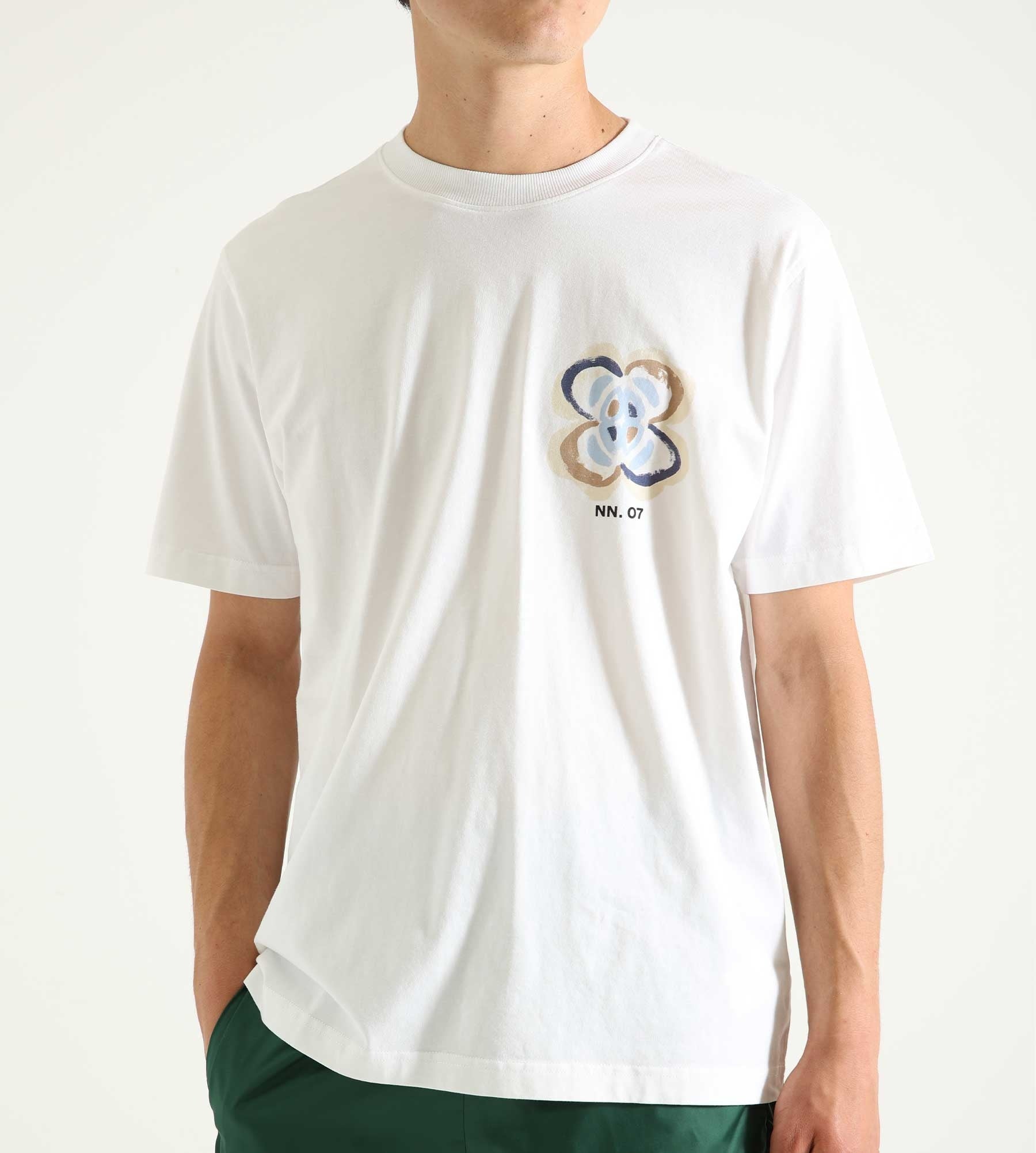 NN.07 Adam Print Tee 3209 White Print