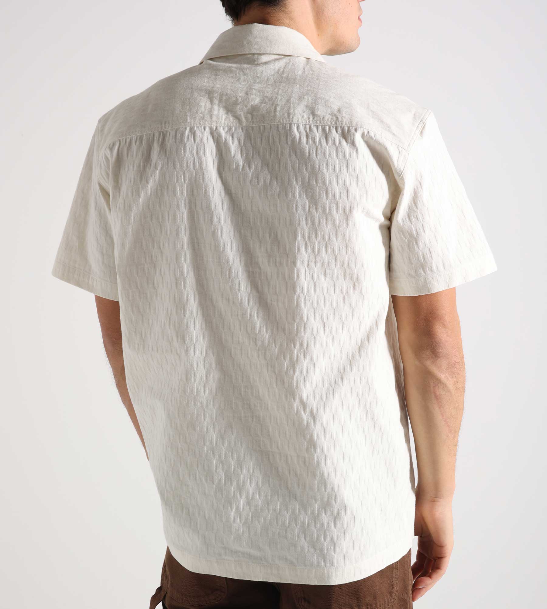 Palmes Gardens Short-Sleeved Shirt Jacquard Woven Off-White