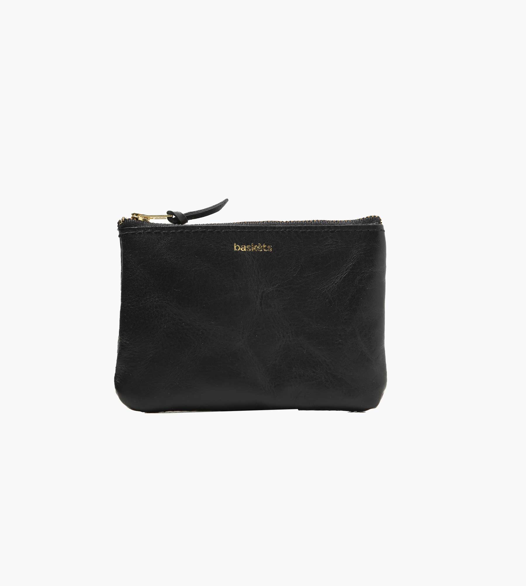 Baskèts Leather Zip Wallet Black