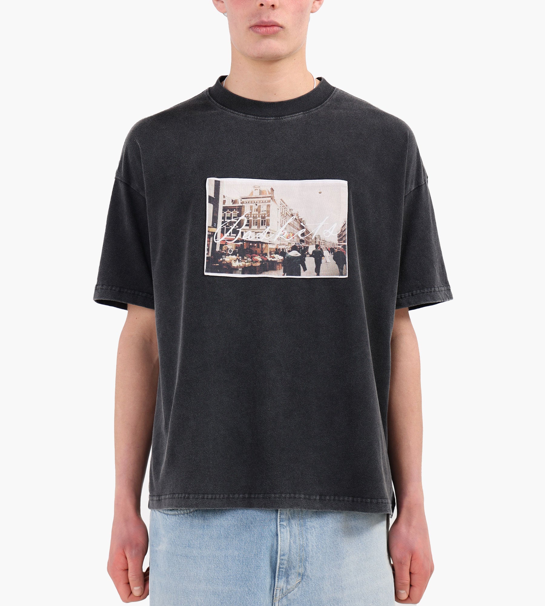 Baskèts Postcard Patch Tee Washed Onyx