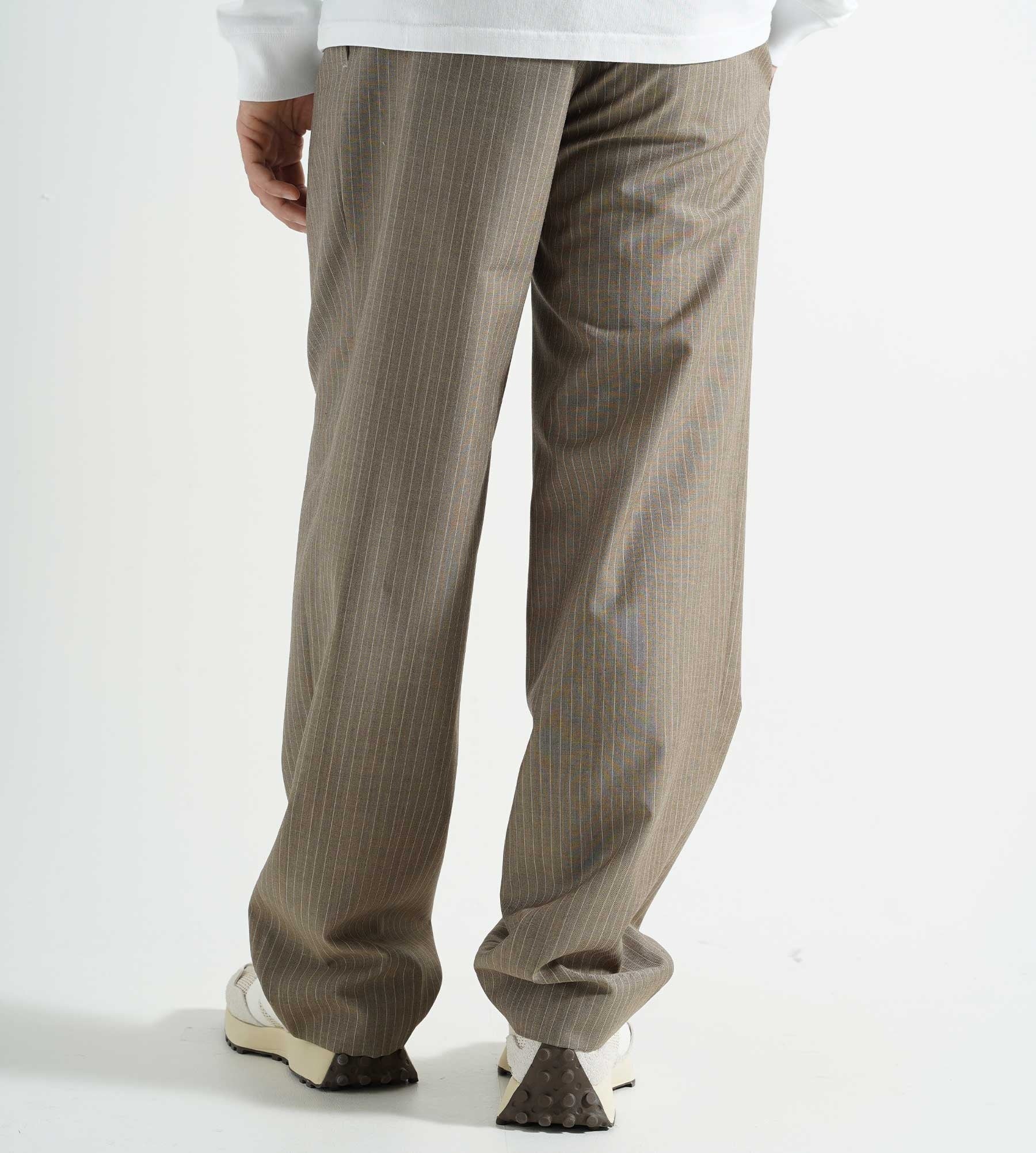 Drôle de Monsieur Le Pantalon Golfeur Rayé Beige