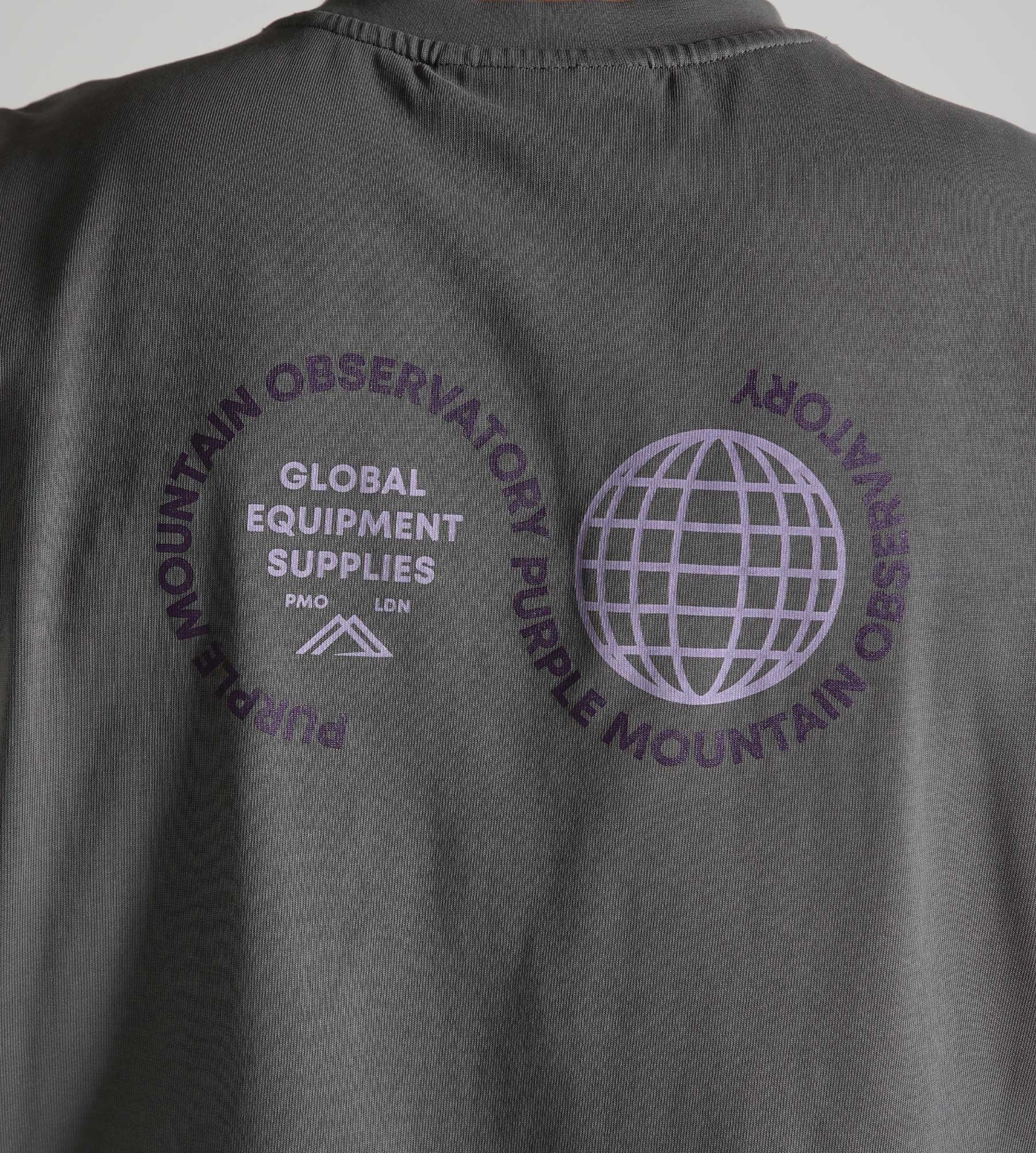 Purple Mountain Observatory Globe Tee Grey