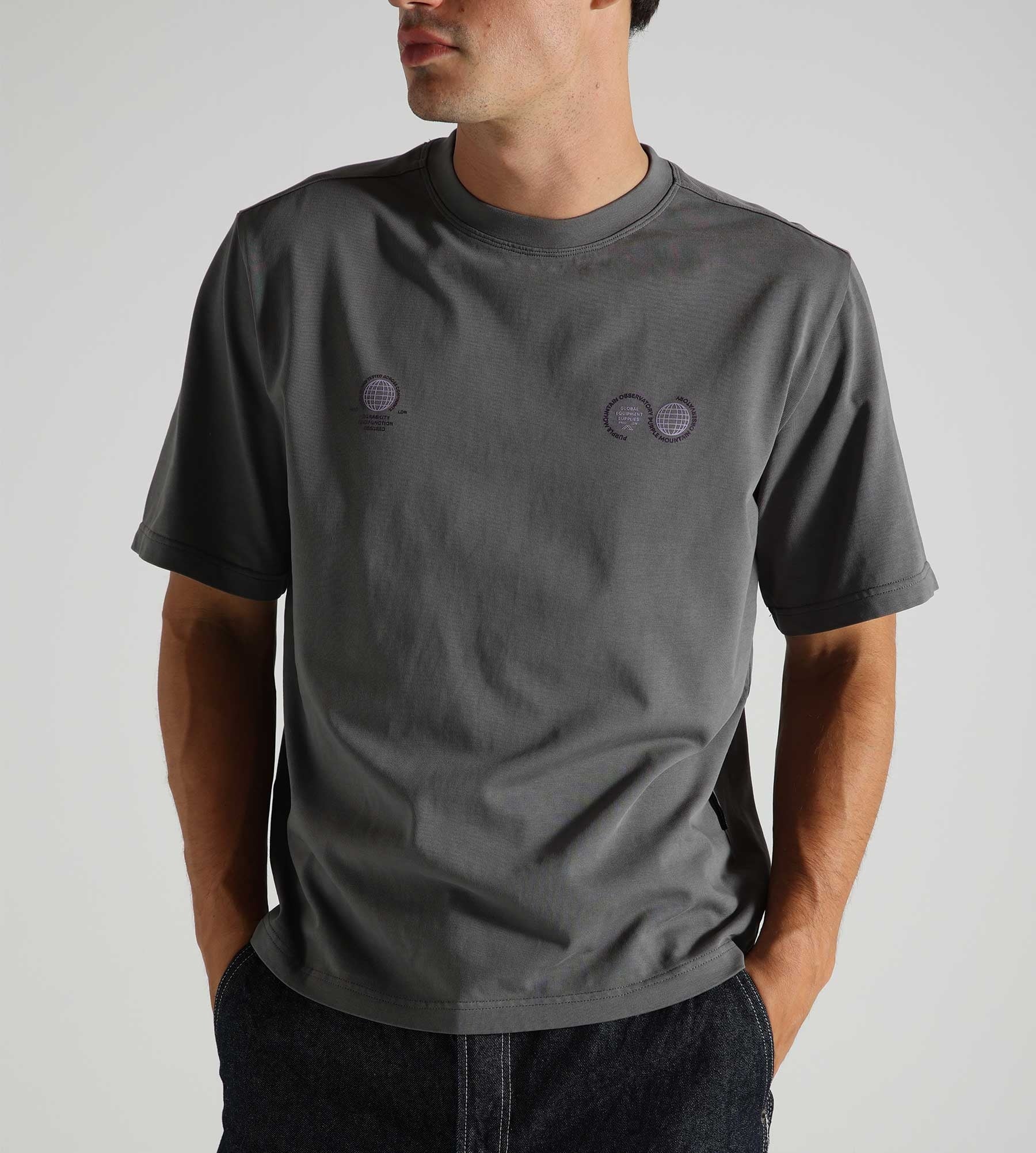 Purple Mountain Observatory Globe Tee Grey