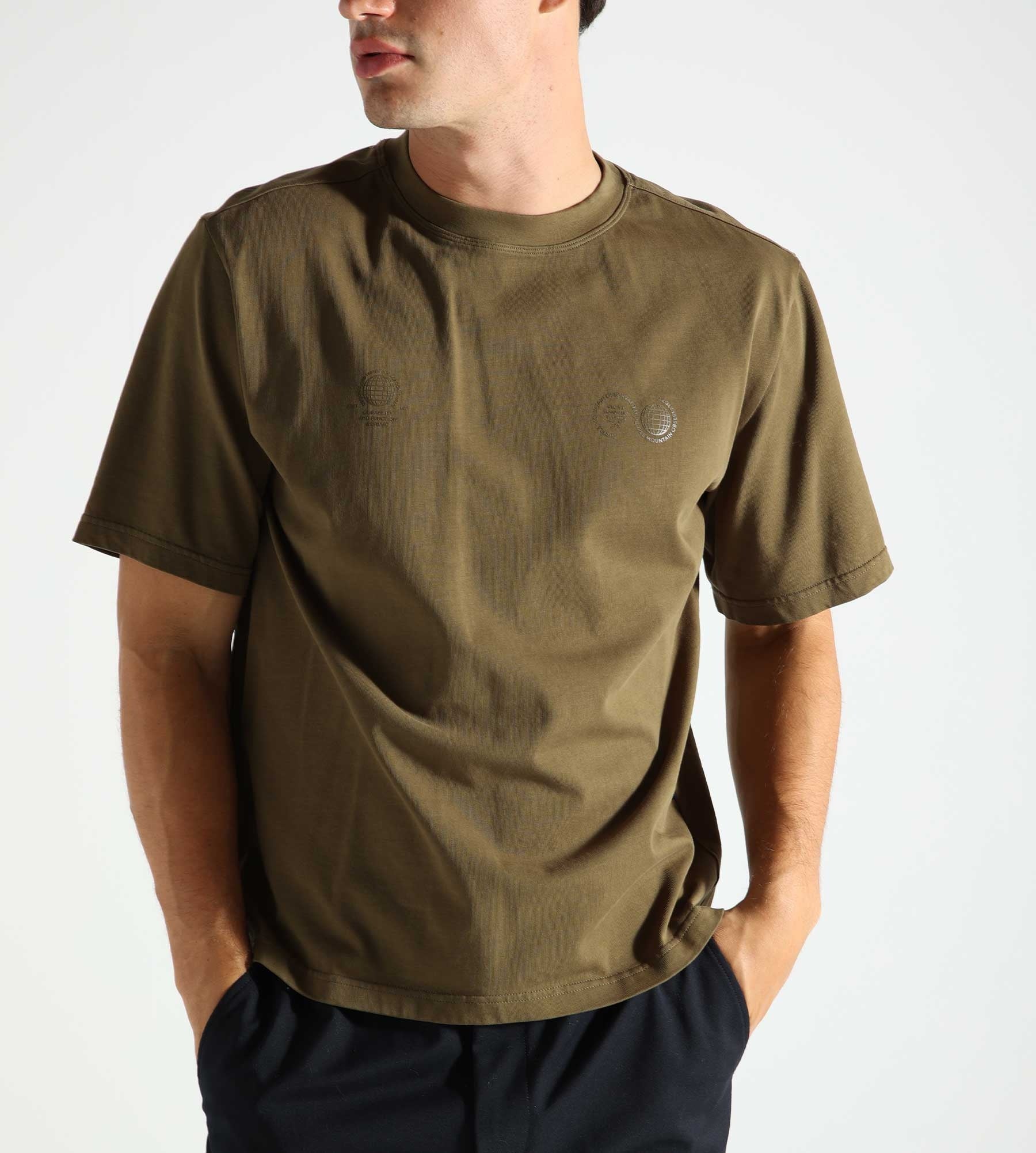 Purple Mountain Observatory Tonal Logo Tee Khaki