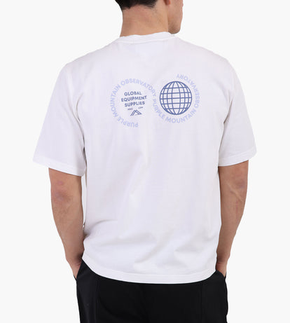 Purple Mountain Observatory Globe Tee White Blue