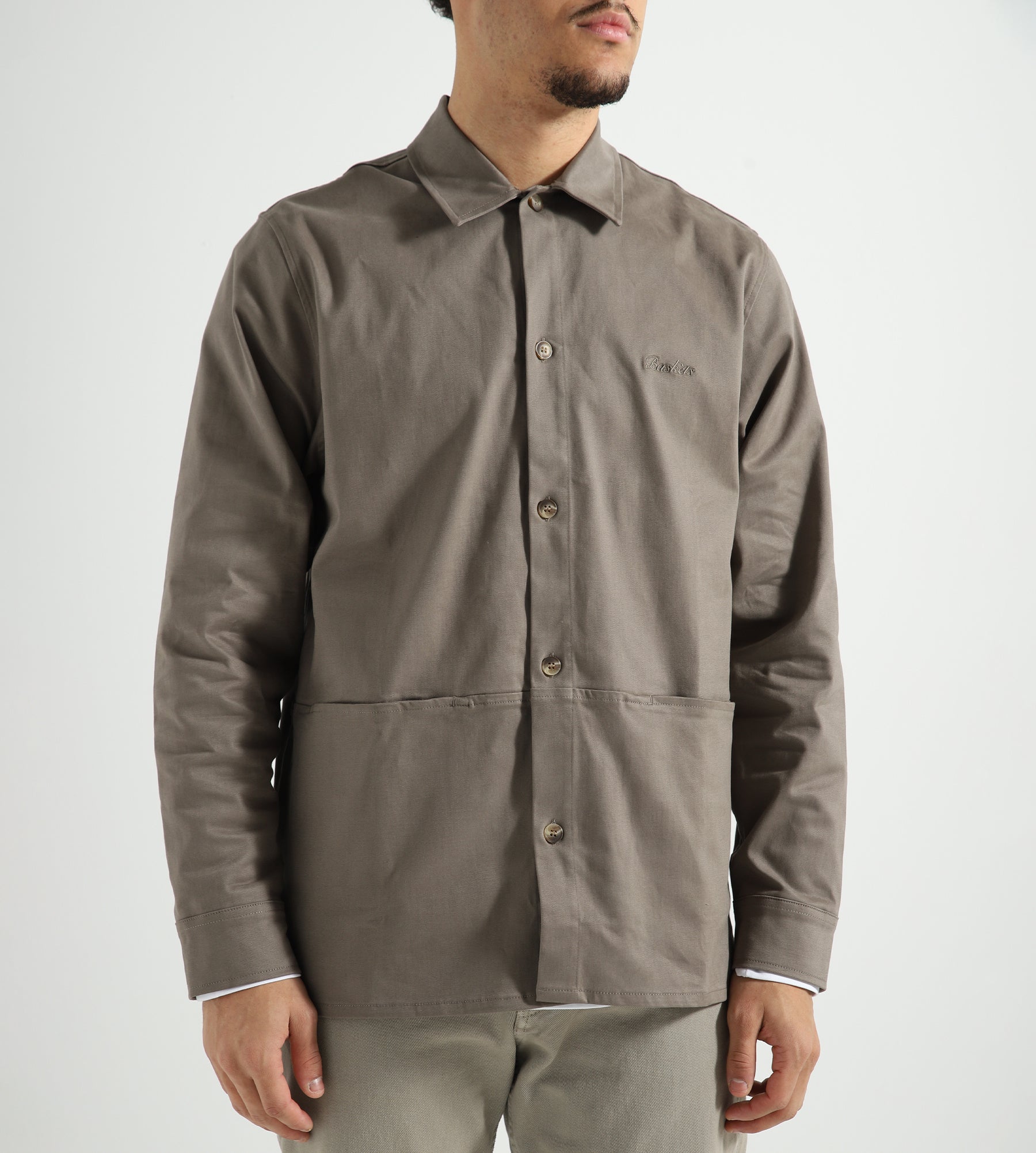 Baskèts Heavy Cotton Overshirt Stone Brown