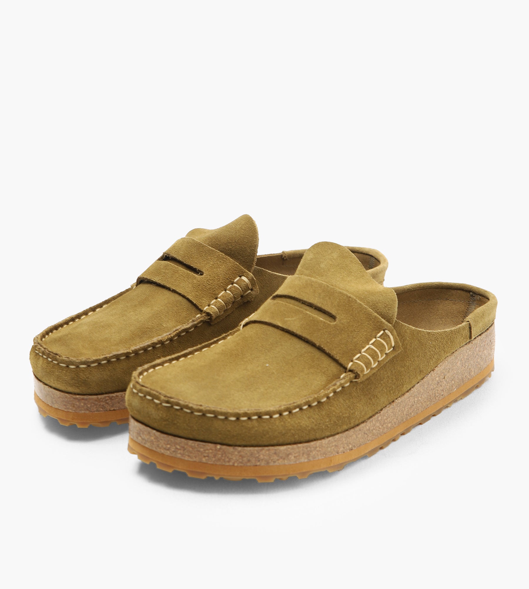 Birkenstock Naples Suede Leather Pine Green