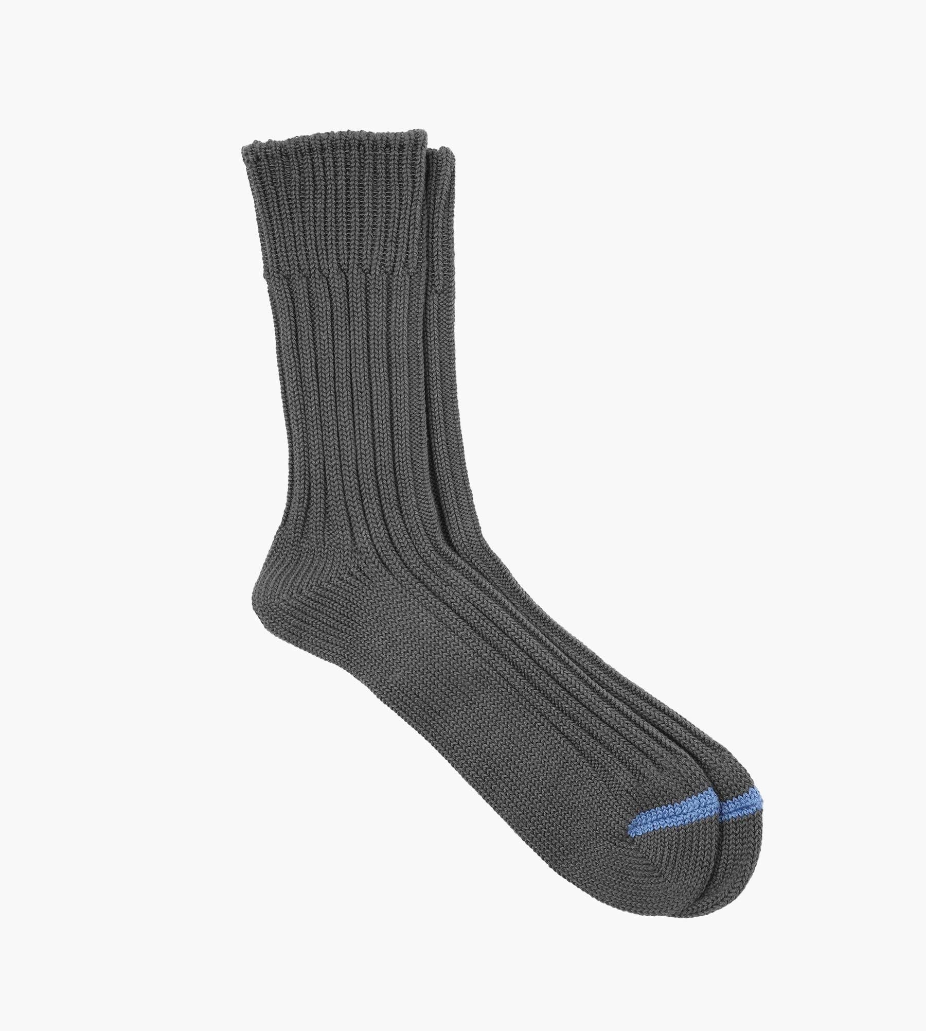 Rototo Chunky Ribbed Crew Socks Charcoal