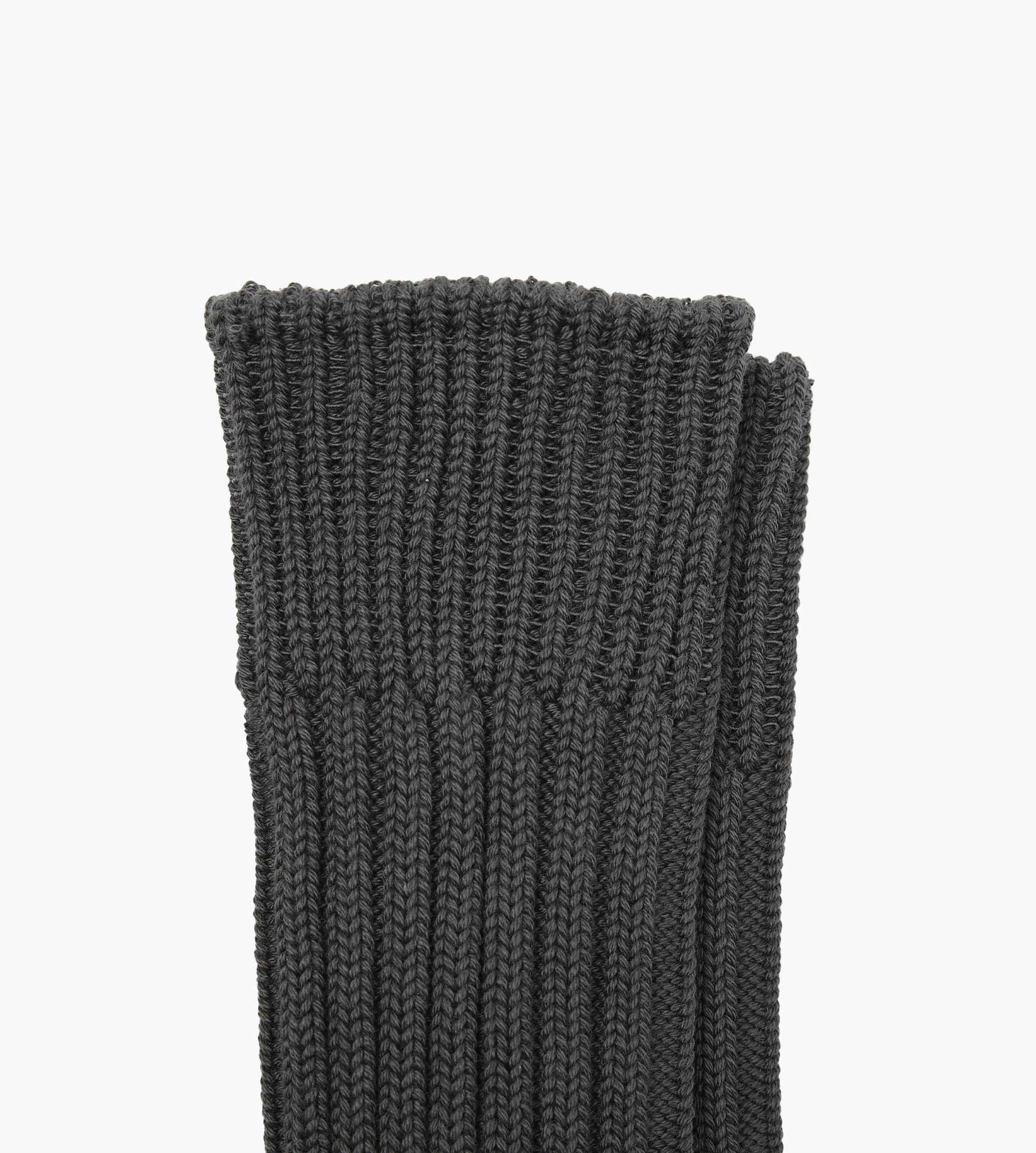 Rototo Chunky Ribbed Crew Socks Charcoal