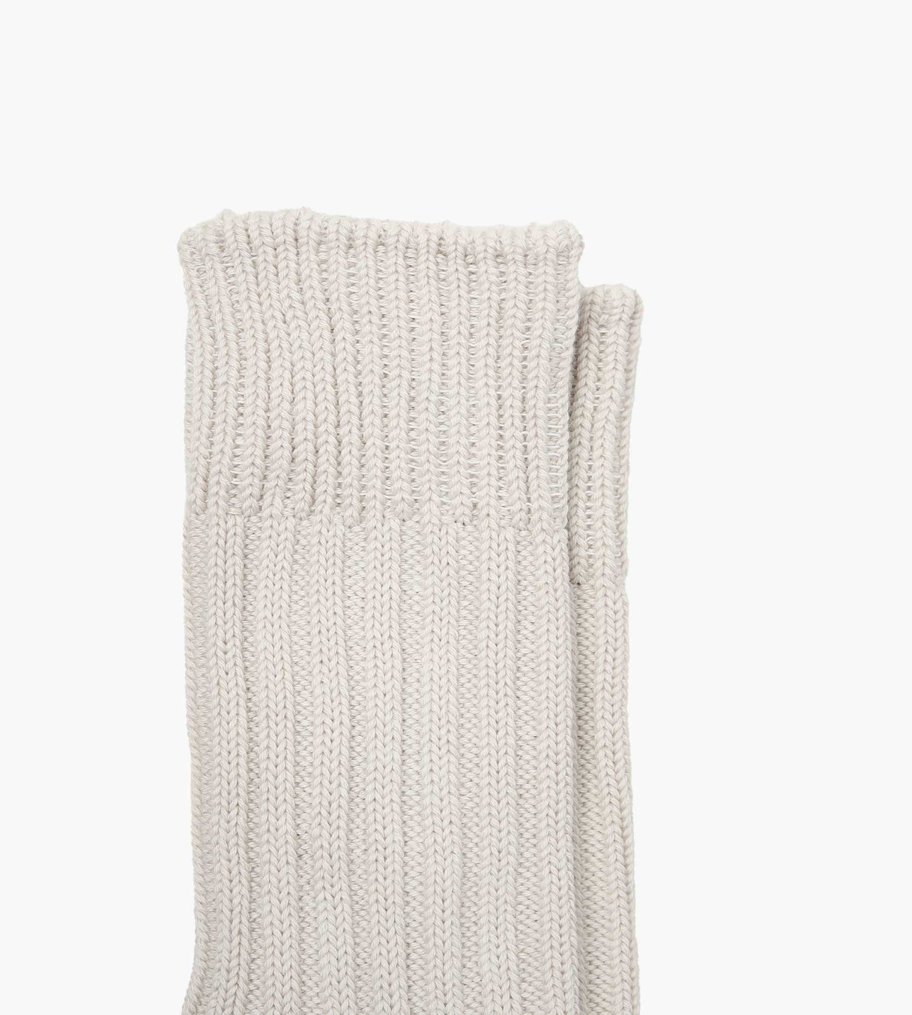 Rototo Chunky Ribbed Crew Socks Pale Grey