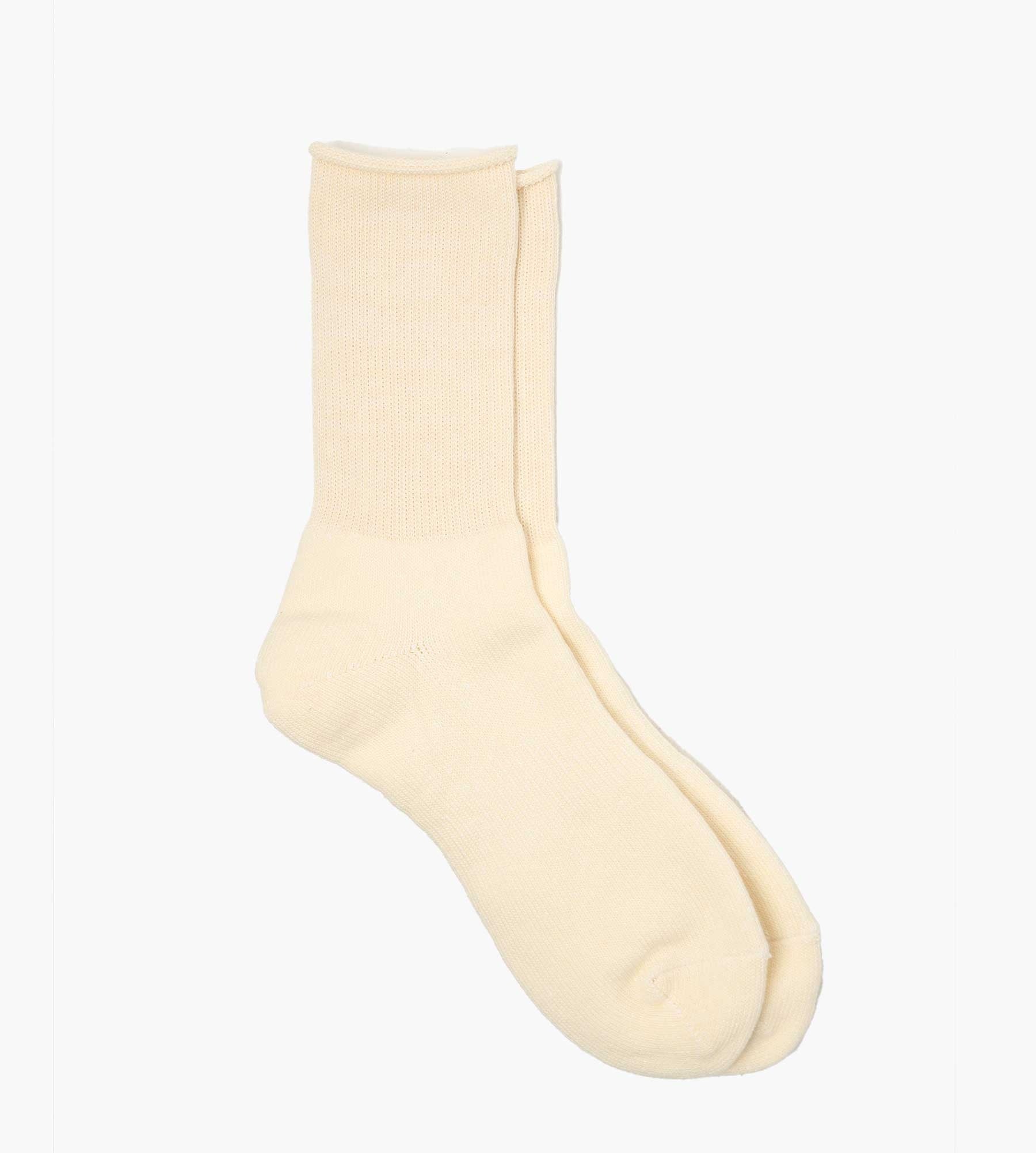 Rototo Washi Pile Crew Socks Ivory