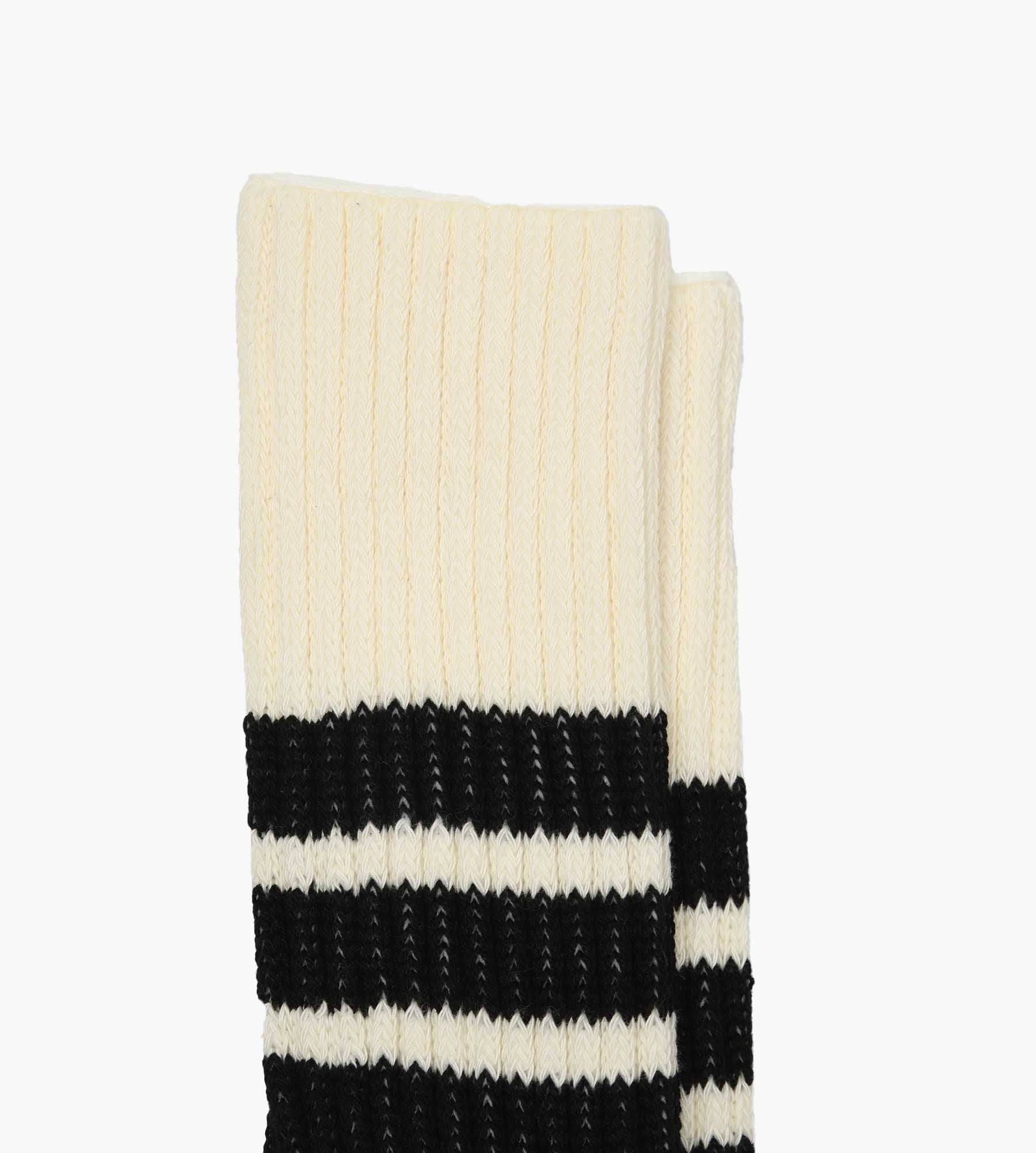 Rototo Coarse Ribbed Oldschool Crew Socks Black