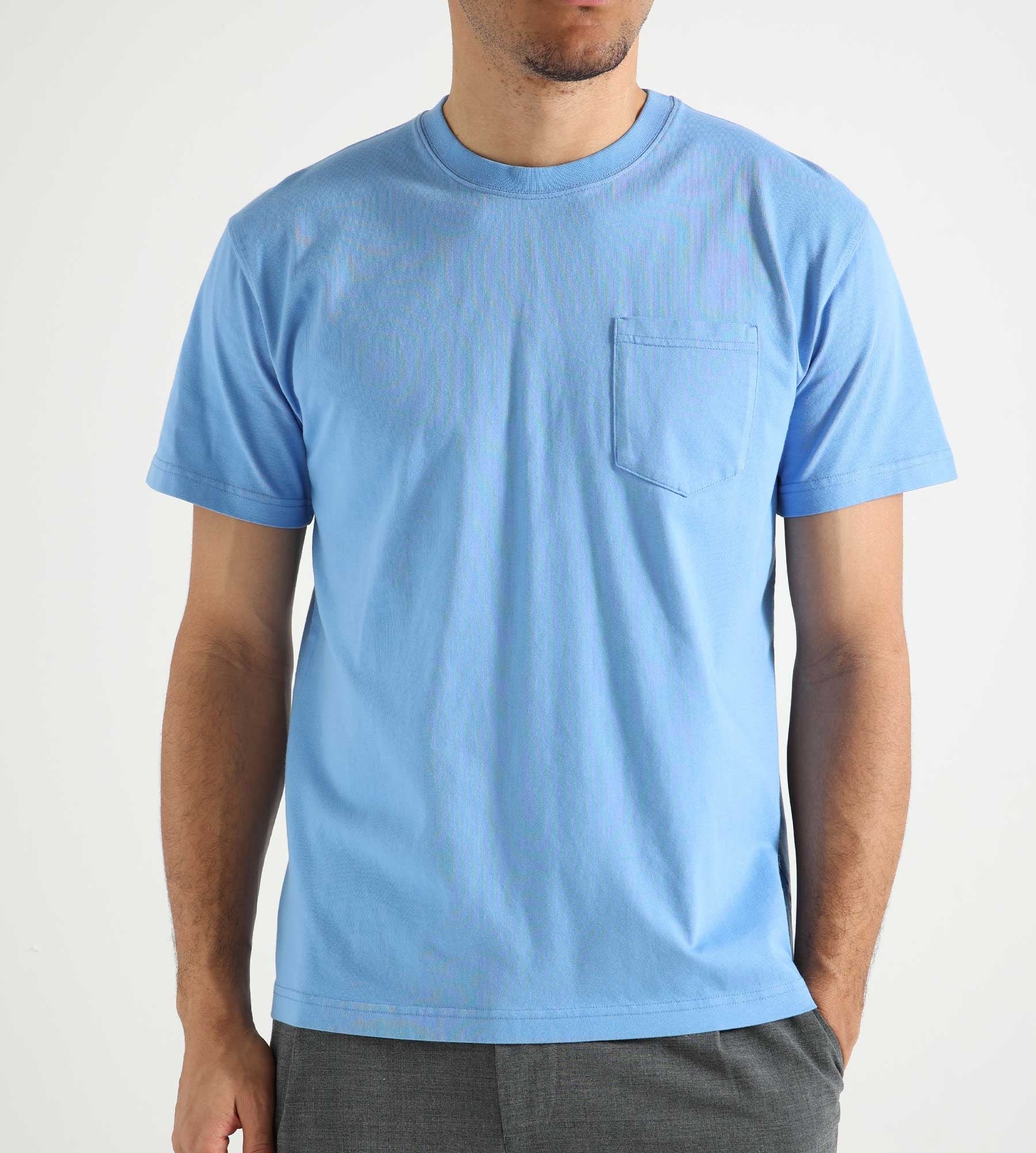 Reception Pocket T-Shirt Au Plat Cotton Single Jersey Resort Blue