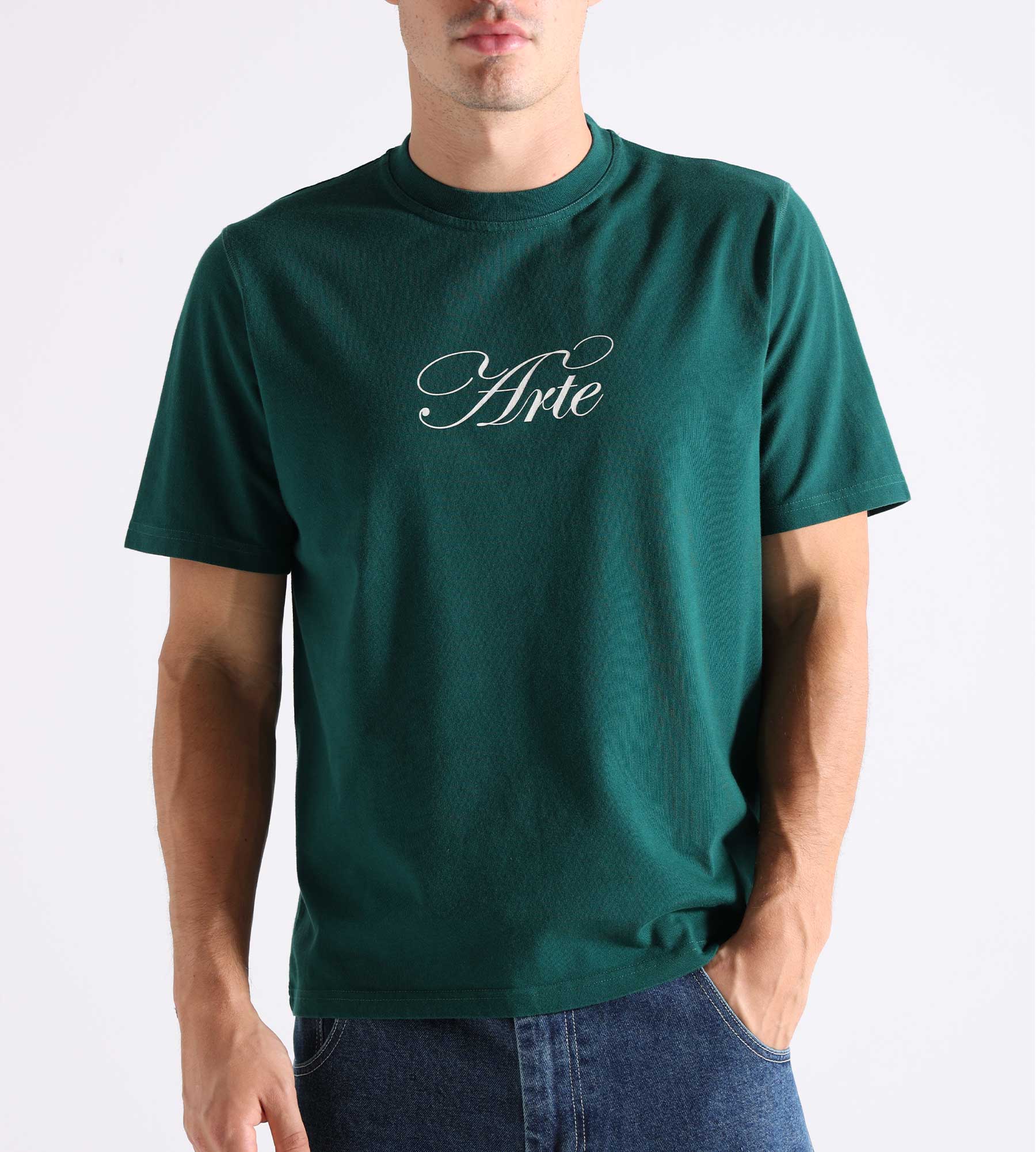 Arte Antwerp Script Logo T-shirt Green