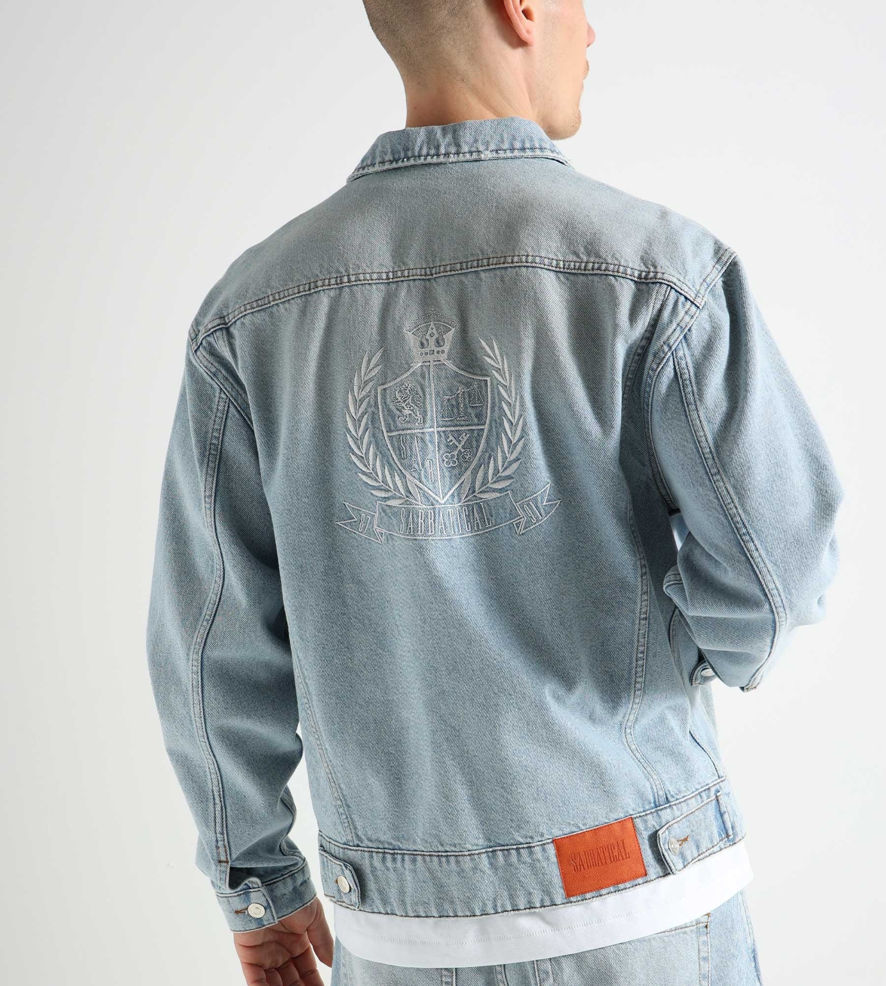 Sabbatical Crest Denim Jacket Washed Blue