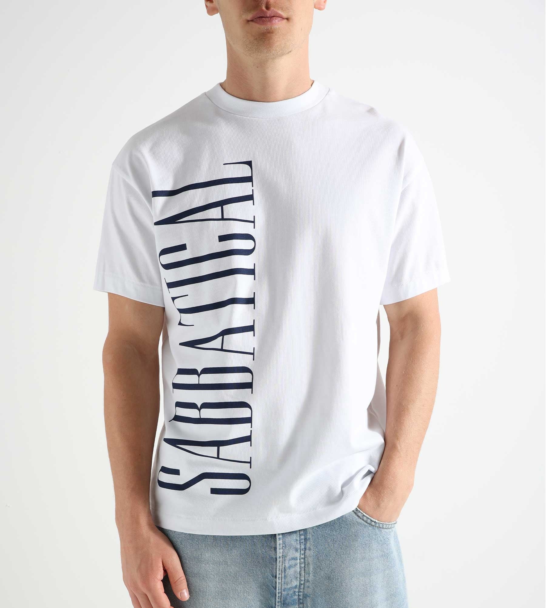 Sabbatical Logo T-Shirt White Navy