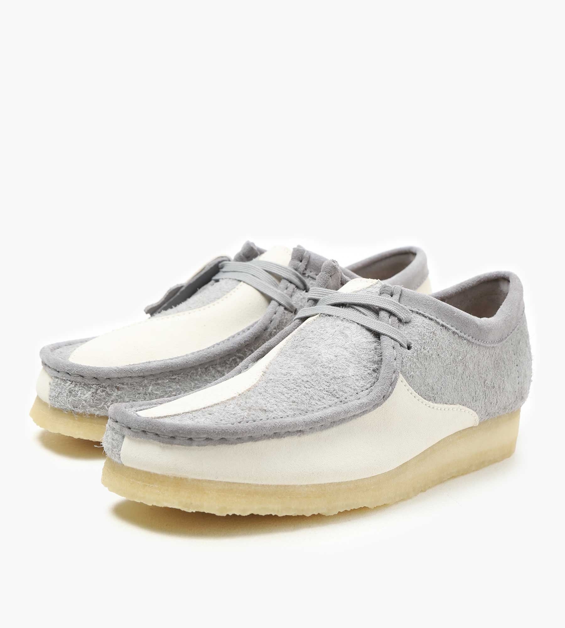 Clarks Wallabee Grey Off White