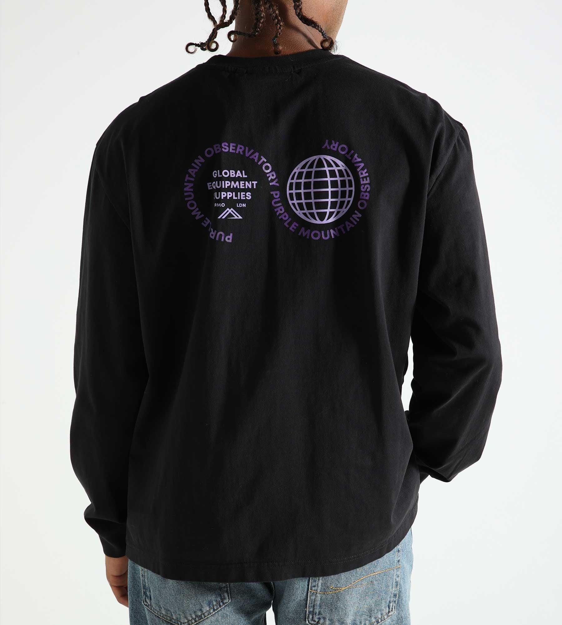 Purple Mountain Observatory Globe Logo Longsleeve Black