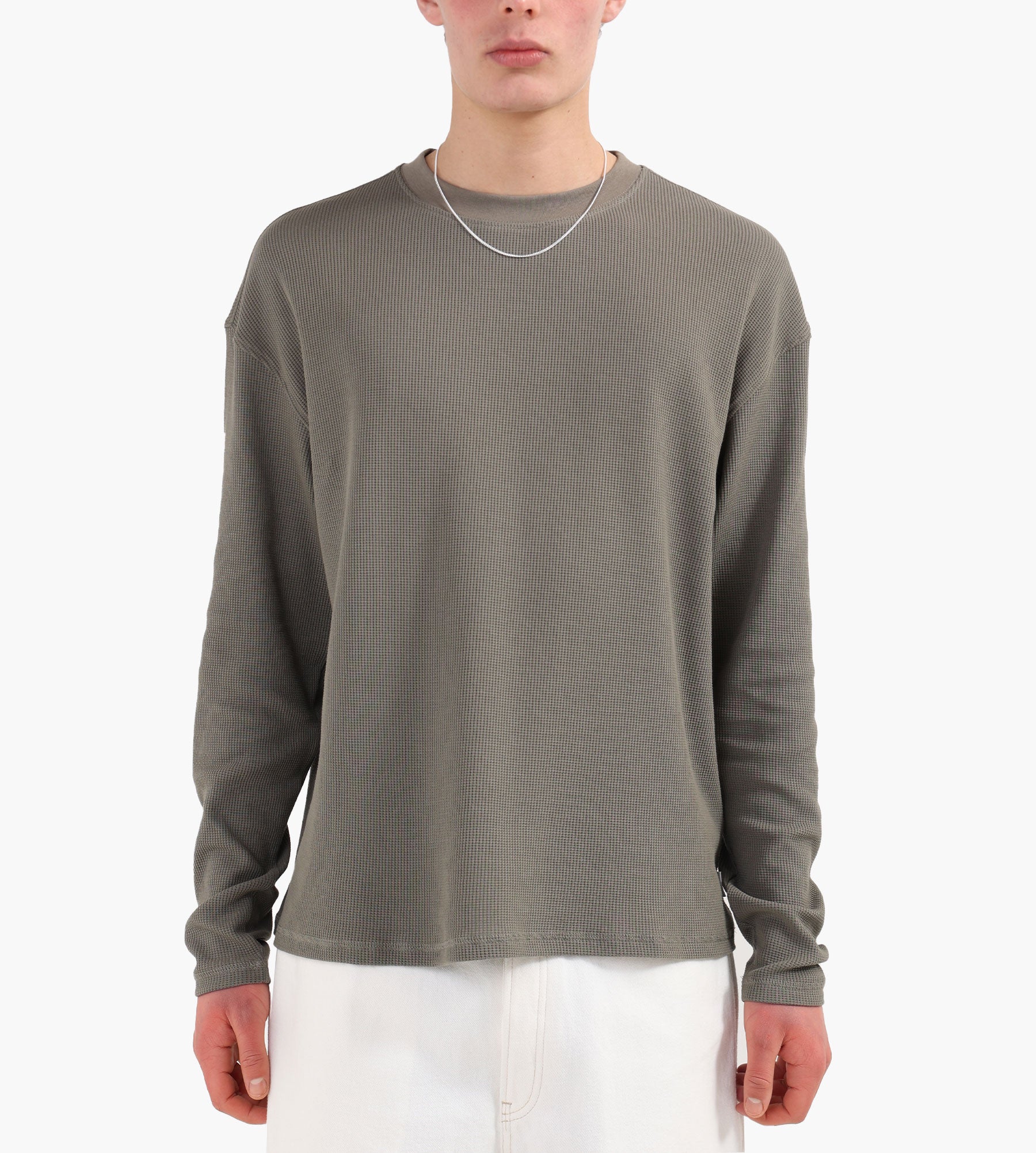 Baskèts Grid Waffle Longsleeve Khaki Green