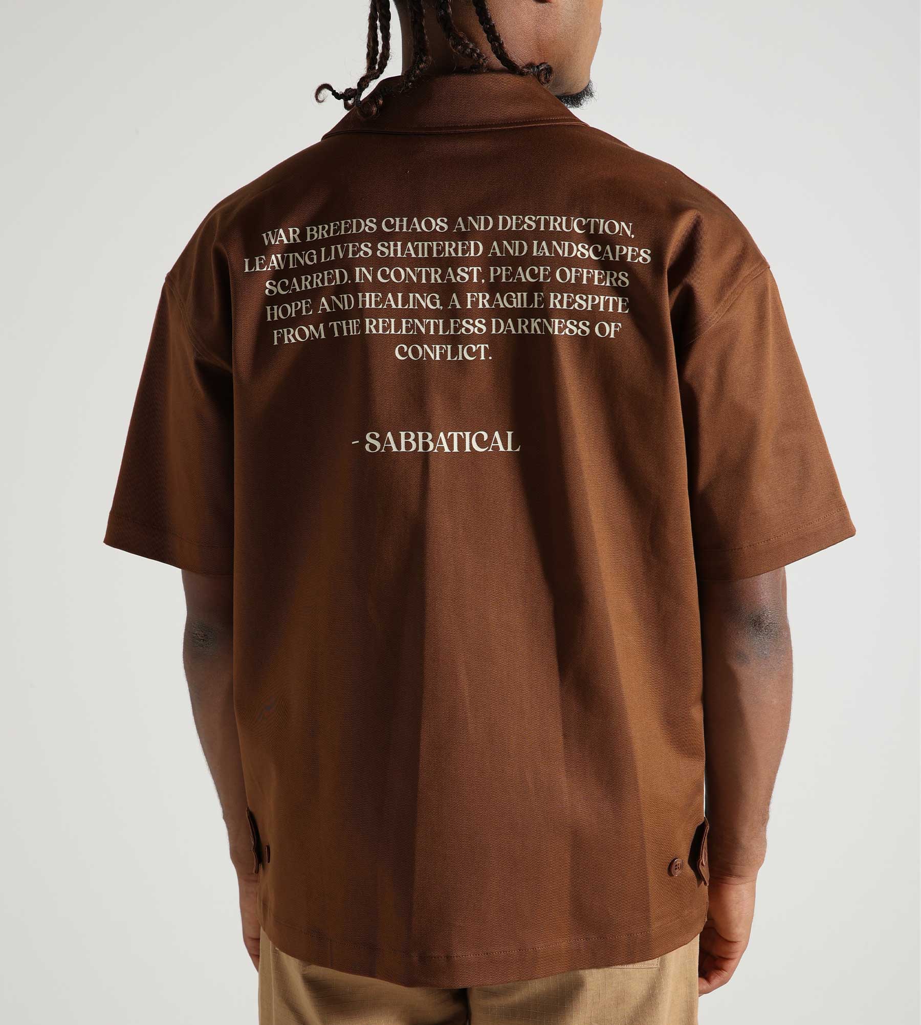 Sabbatical War is Hell Work Shirt Mud Brown