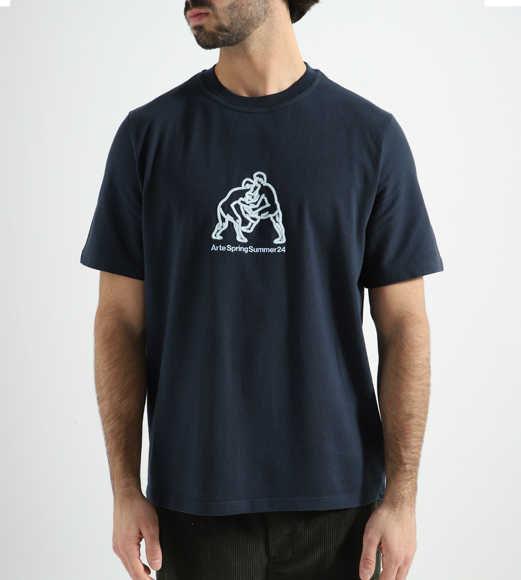 Arte Antwerp Teo Figher Front T-Shirt Navy