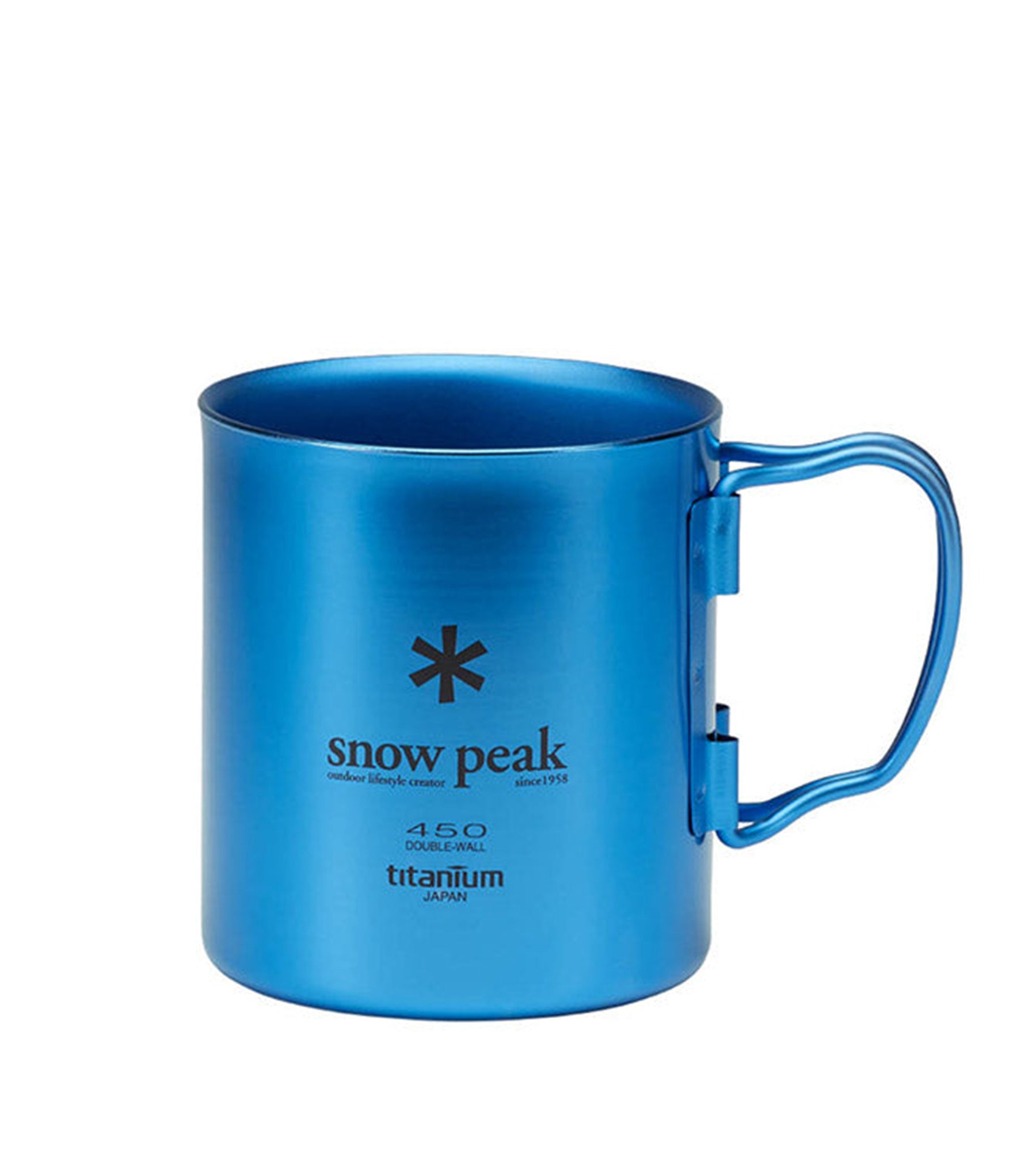 Snow Peak Titanium Single 450 Anodized Mug Blue